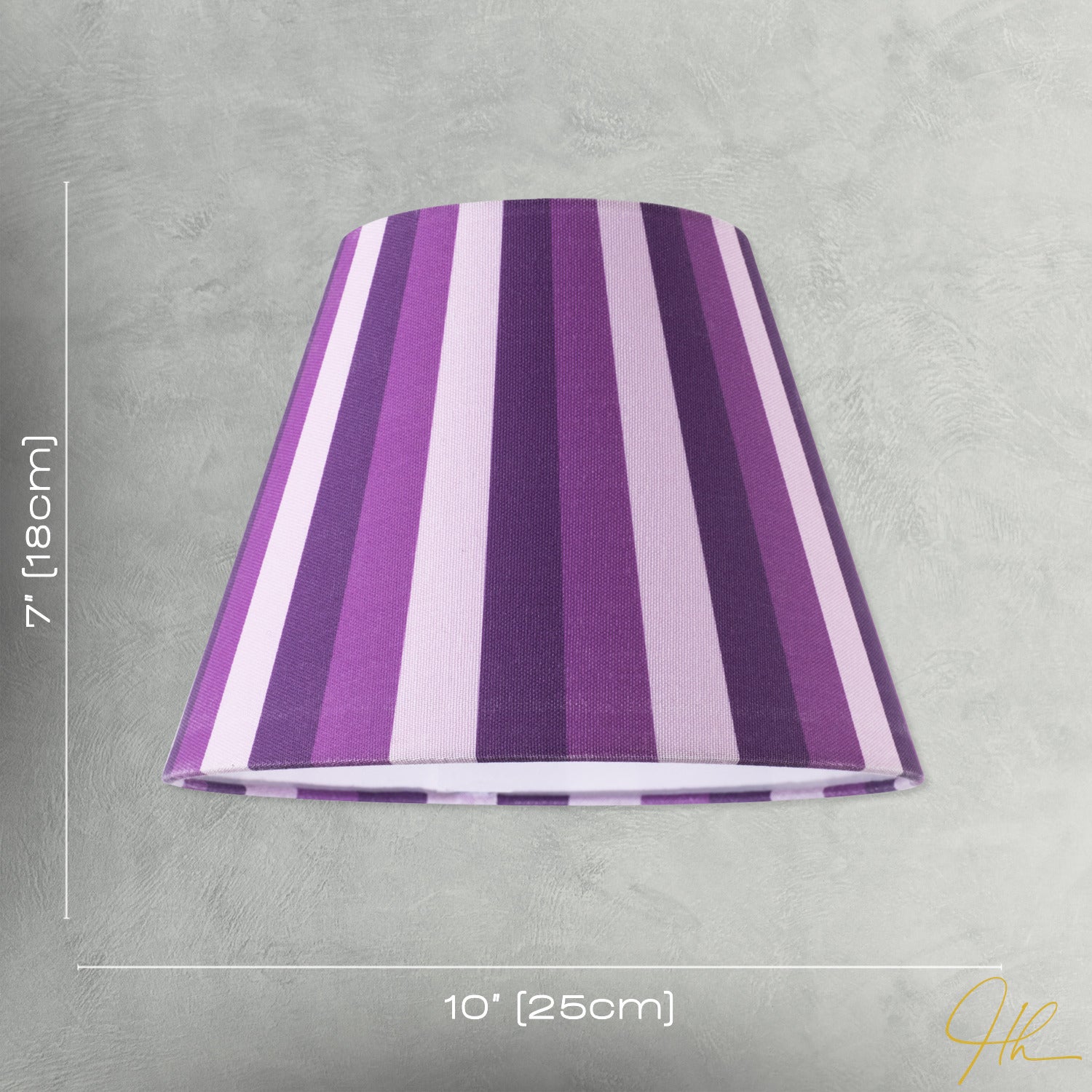 Multi Purple Tone Striped Linen Coolie Lamp Shade with Cotton Inner Image 7