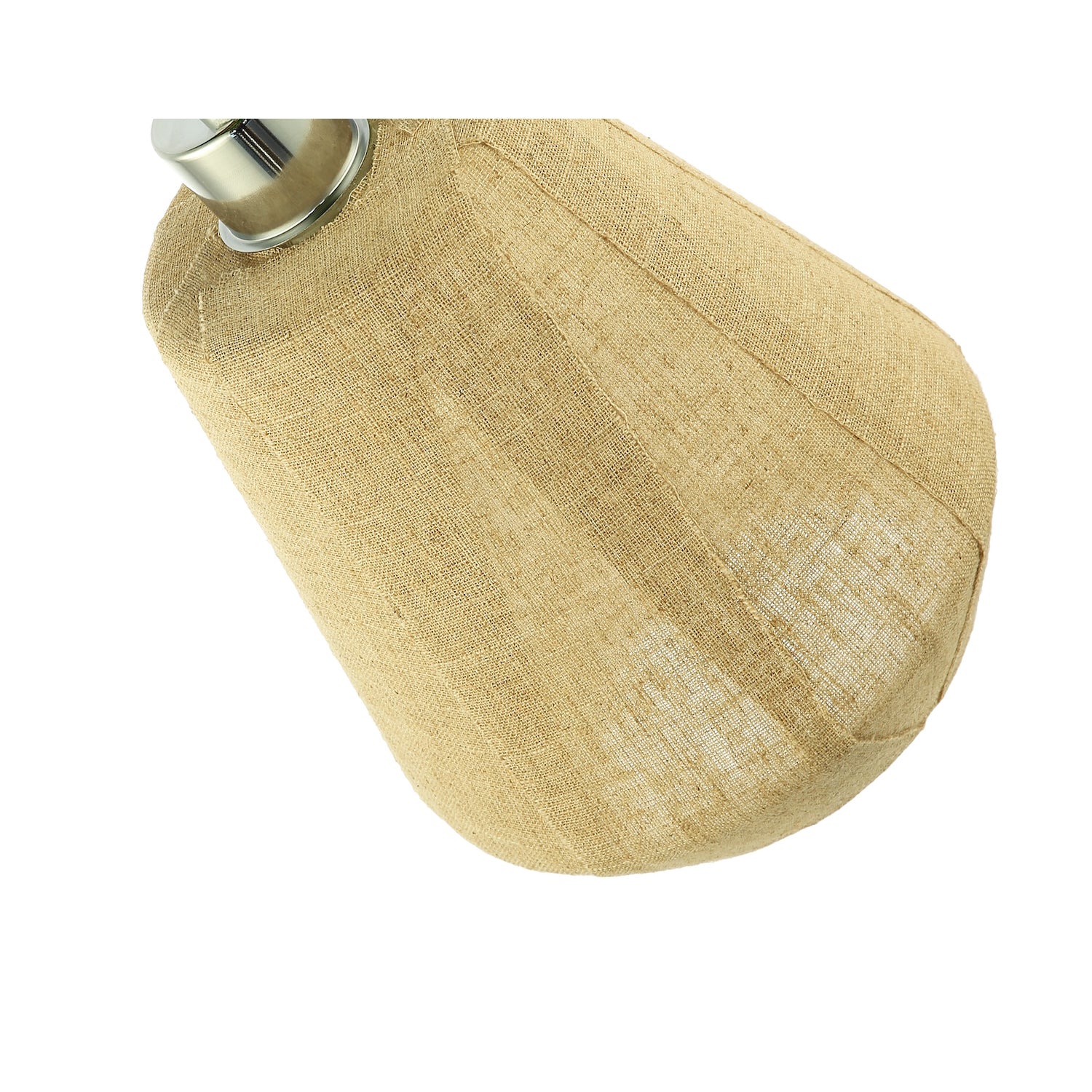 Modern Designer Glass Pendant Lamp Shade Wrapped in Natural Oatmeal Linen Fabric Image 5