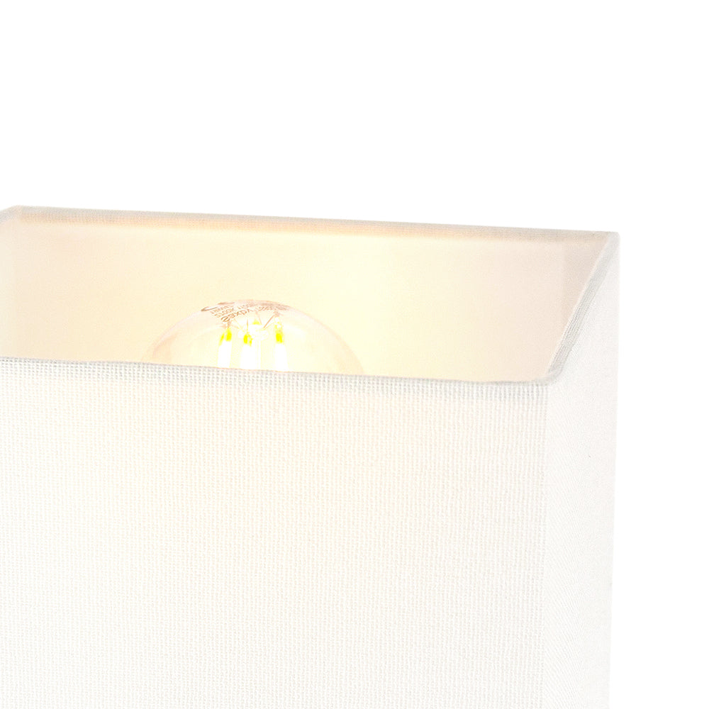 Contemporary and Stylish Ivory White Linen Fabric 16cm Square Lamp Shade Image 4