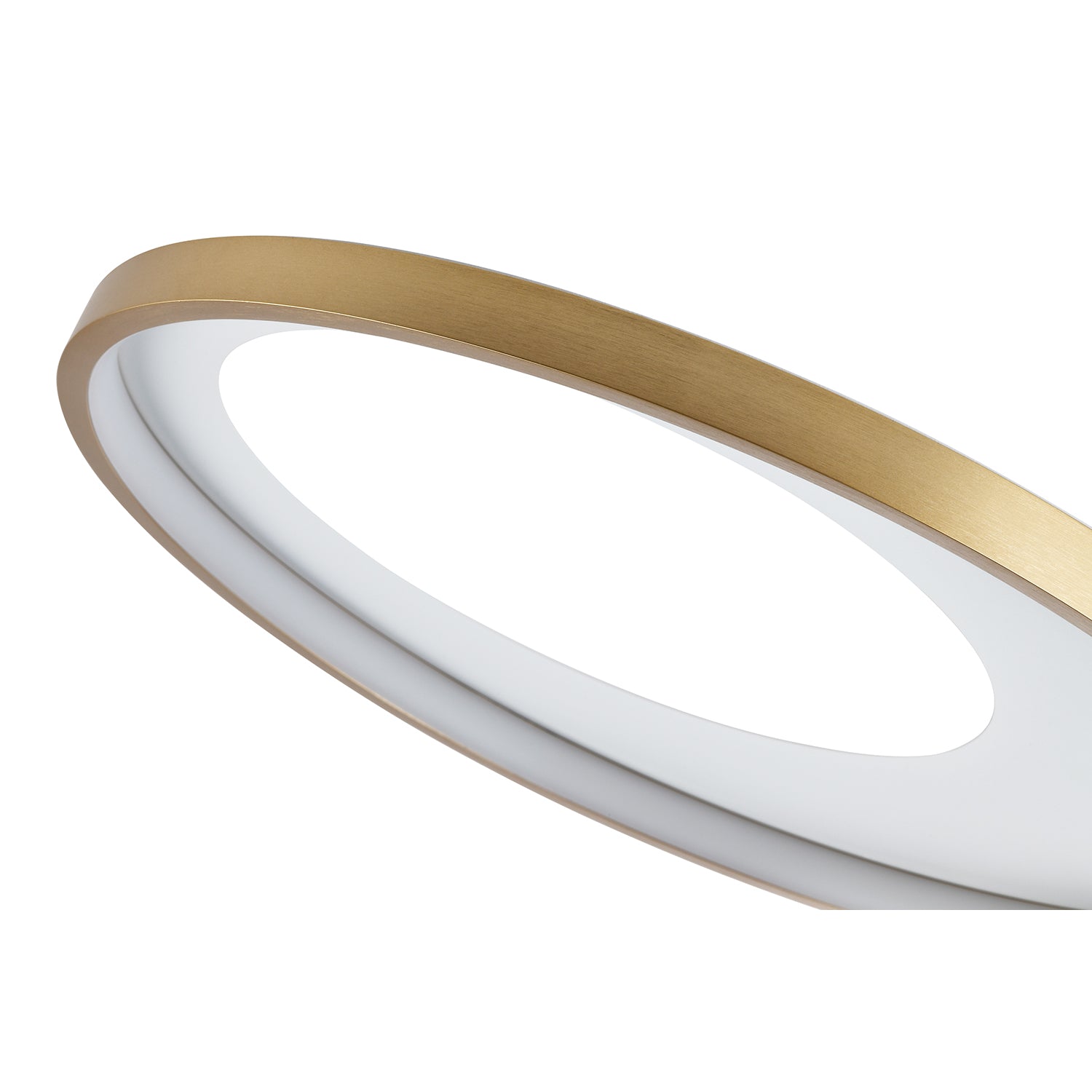 Modern Brushed Gold Low Energy LED Ceiling Light with Inner Opal White Acrylic Image 4