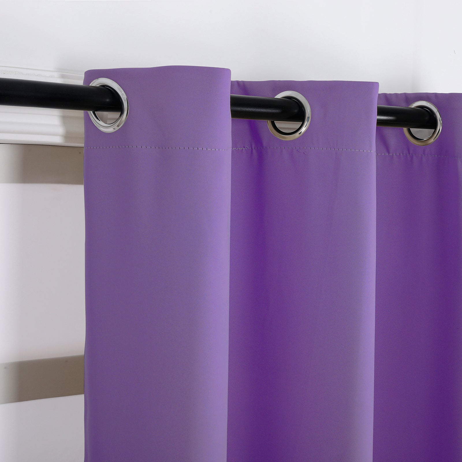 Purple Blackout Curtains - Eyelet Thermal Curtain  - 46 x 54 Inch Drop - 2 Panel Image 5