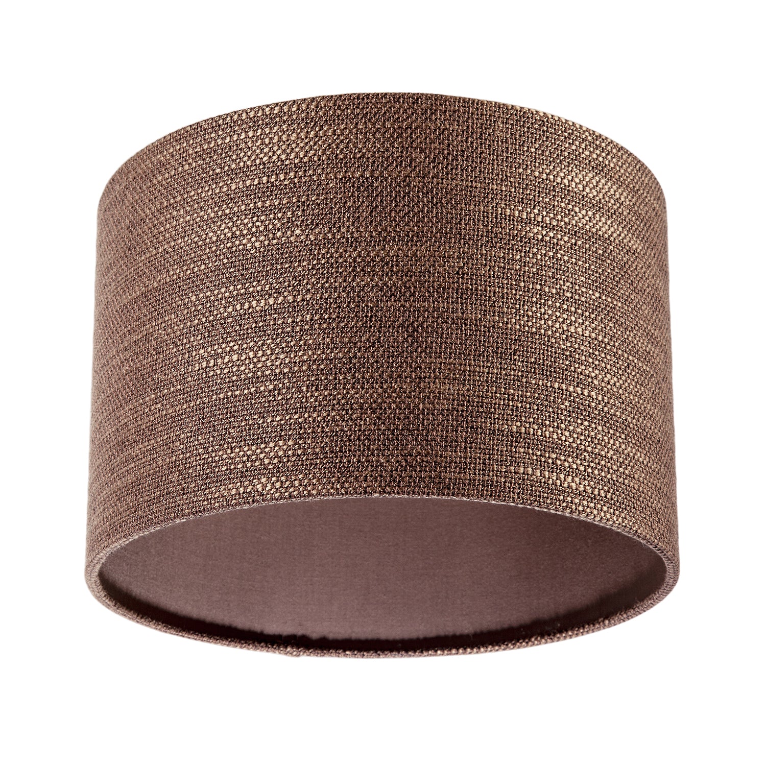 Designer Bobbled and Textured Linen Lamp Shade in Chocolate Brown Image 5