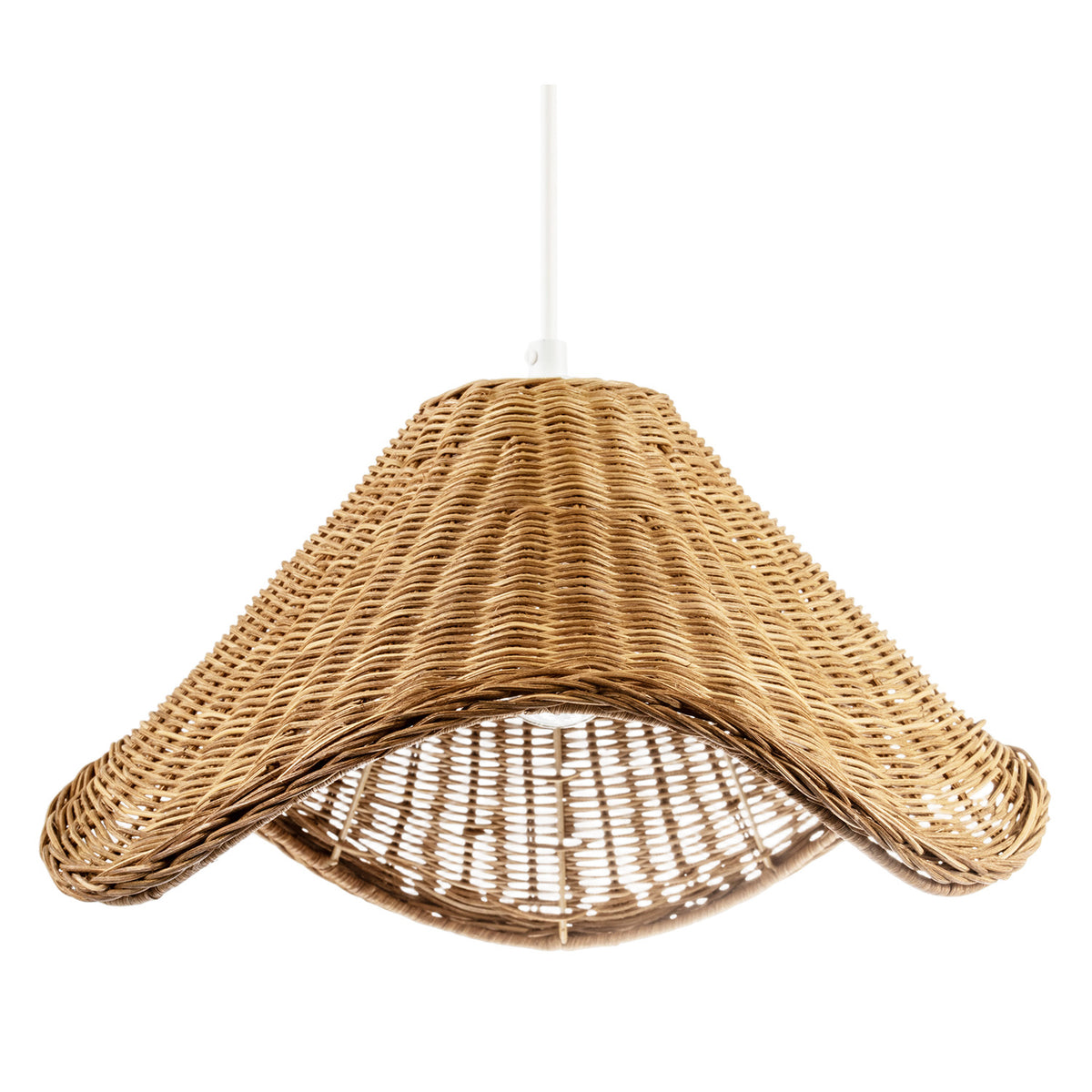Boho Rustic Style Woven Natural Rattan Pendant Ceiling Lighting Shade Image 1