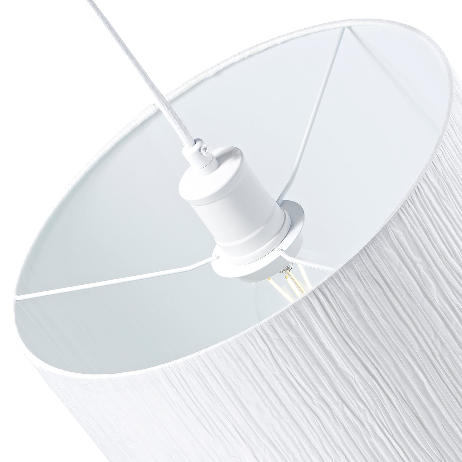 Contemporary and Sleek Pendant Lighting Shade Crafted from Wrinkled White Paper Image 4