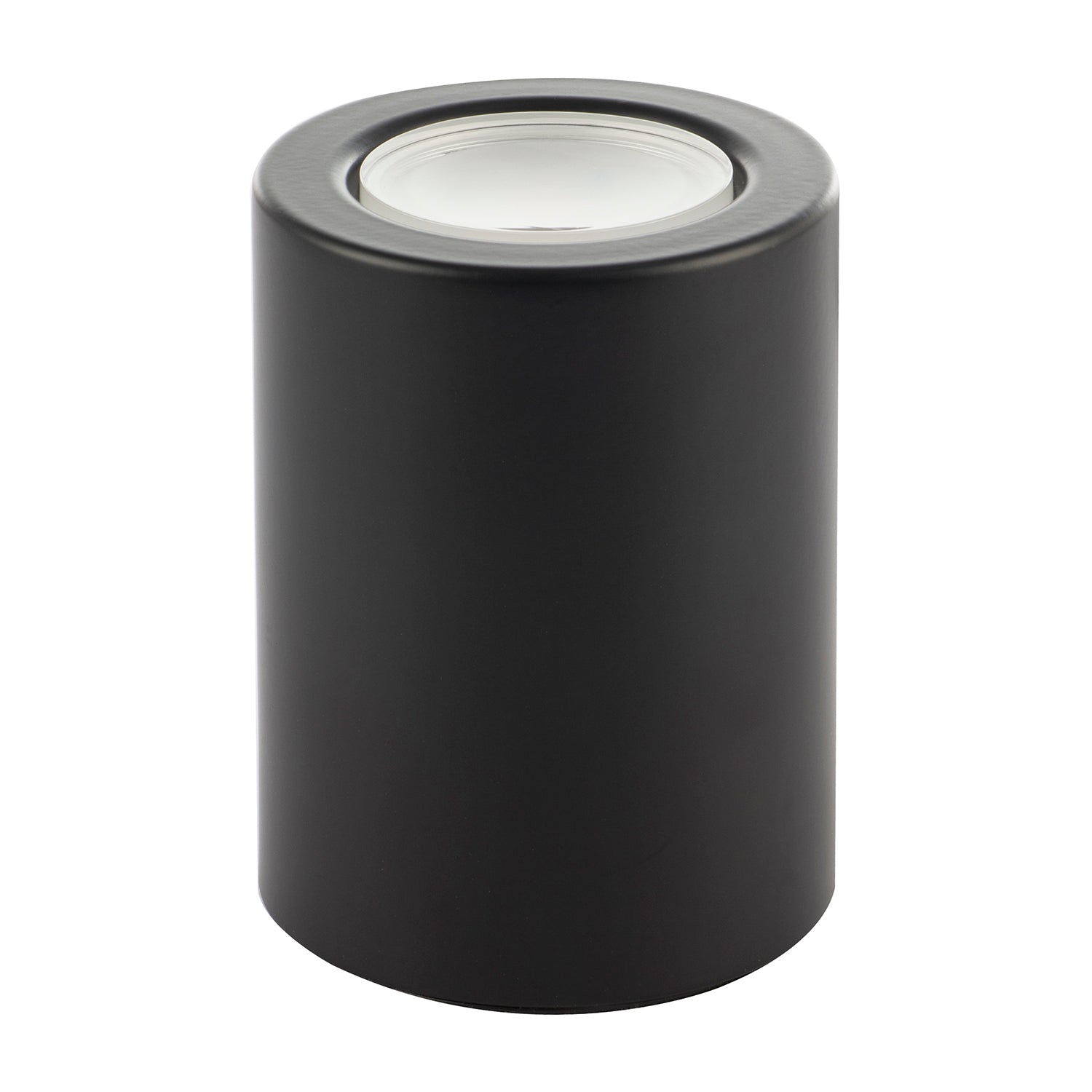 Cylindrical Black LED Uplighter with Minimalist Architectural Design Image 1
