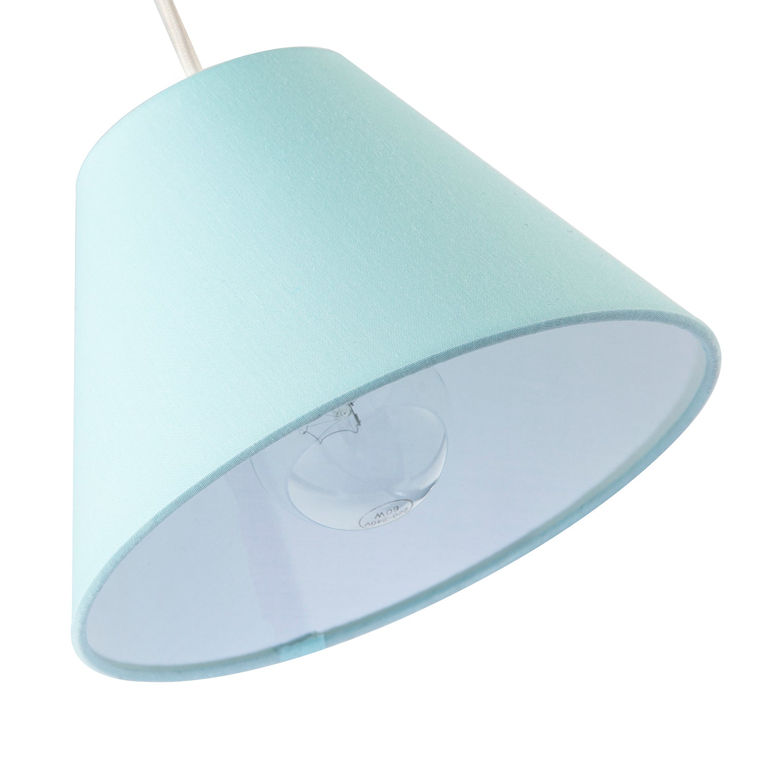 Traditional 8 Inch Duck Egg Blue Cotton Fabric Coolie Lamp Shade Image 5