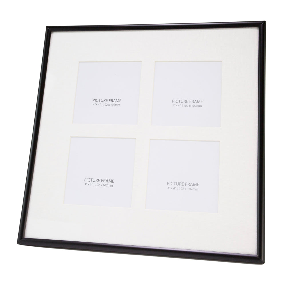 Traditional Matt Black Square Multi-Picture Collage Frame with Inner Ivory Card Image 1