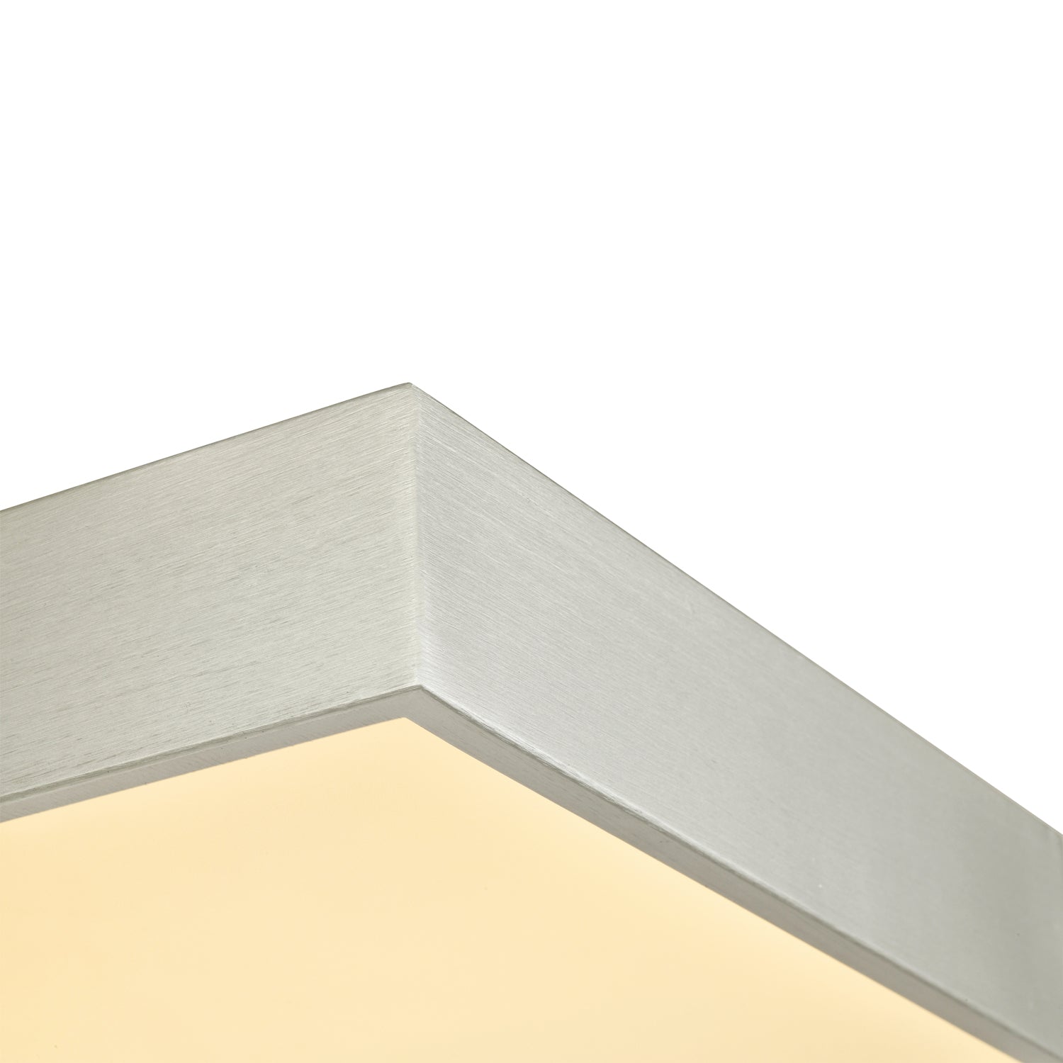 Modern 25w LED Flush Square Ceiling Light in Brushed Silver with Opal Diffuser Image 3