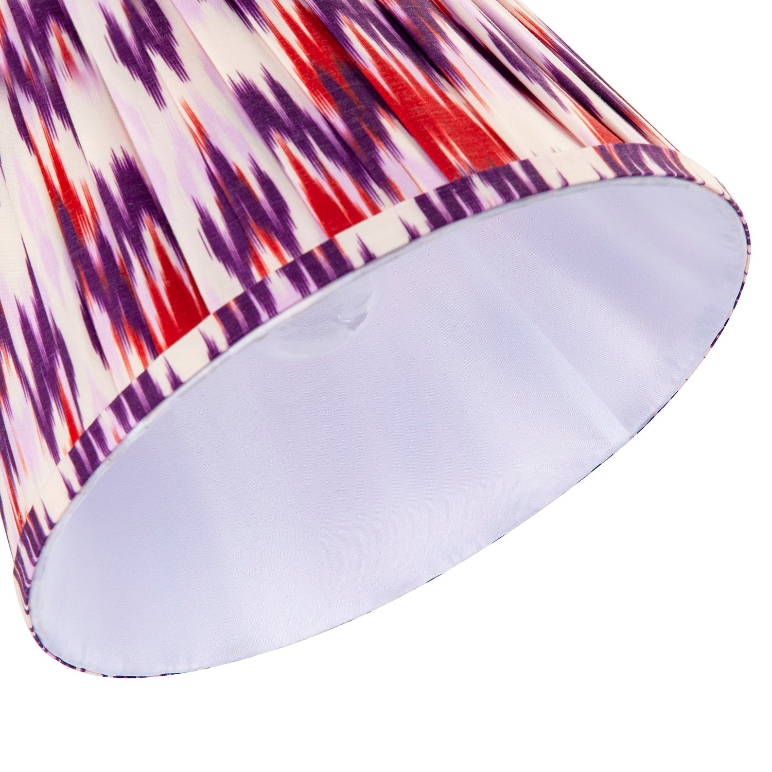 Purple and Burgundy Pleated Cotton Lamp Shade with Zig Zag Design Image 4