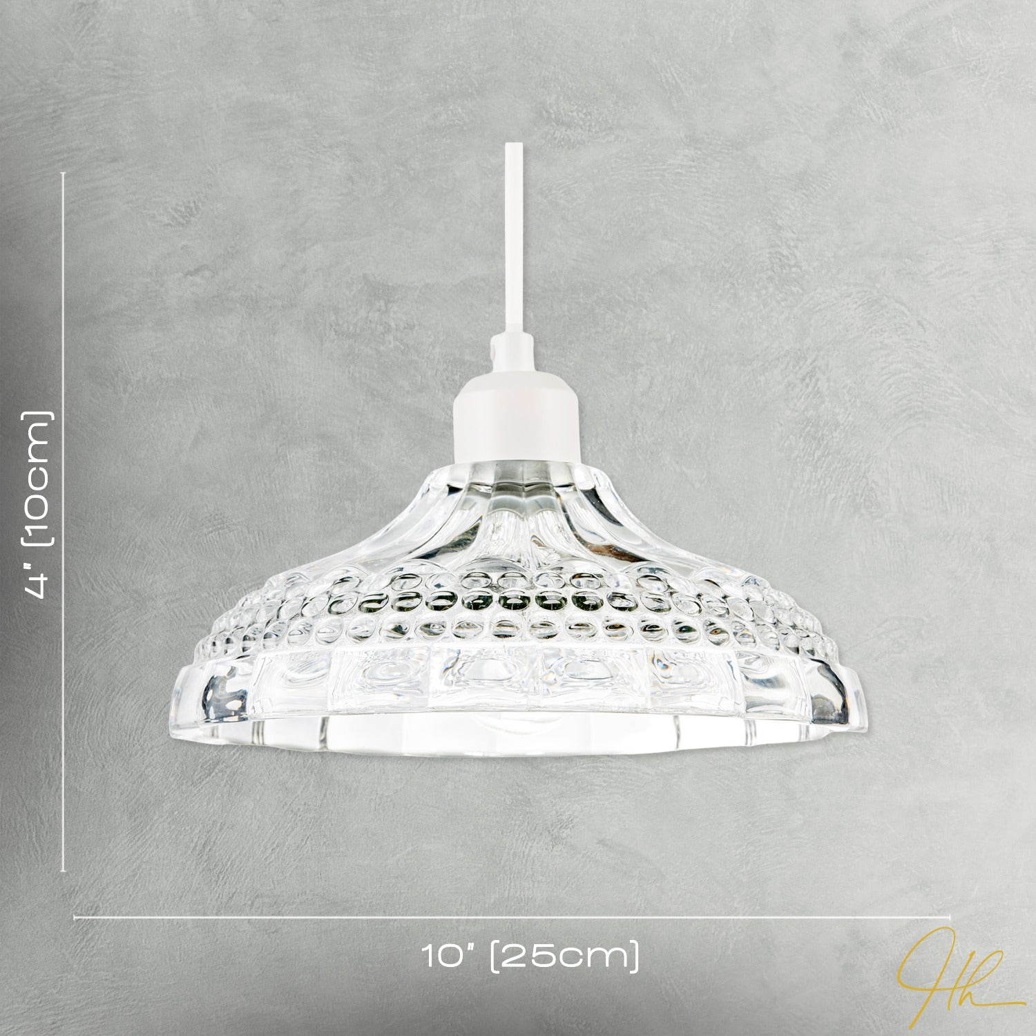 Modern Clear Textured Glass Dome Pendant Light Shade with Bubble Decor Image 7