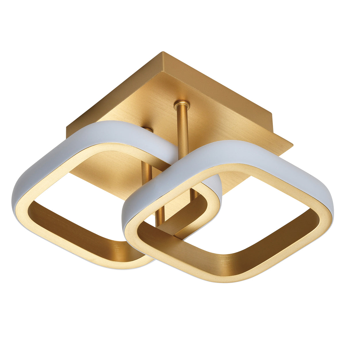 Contemporary Compact Double Head 40W LED Ceiling Light Fitting Brushed