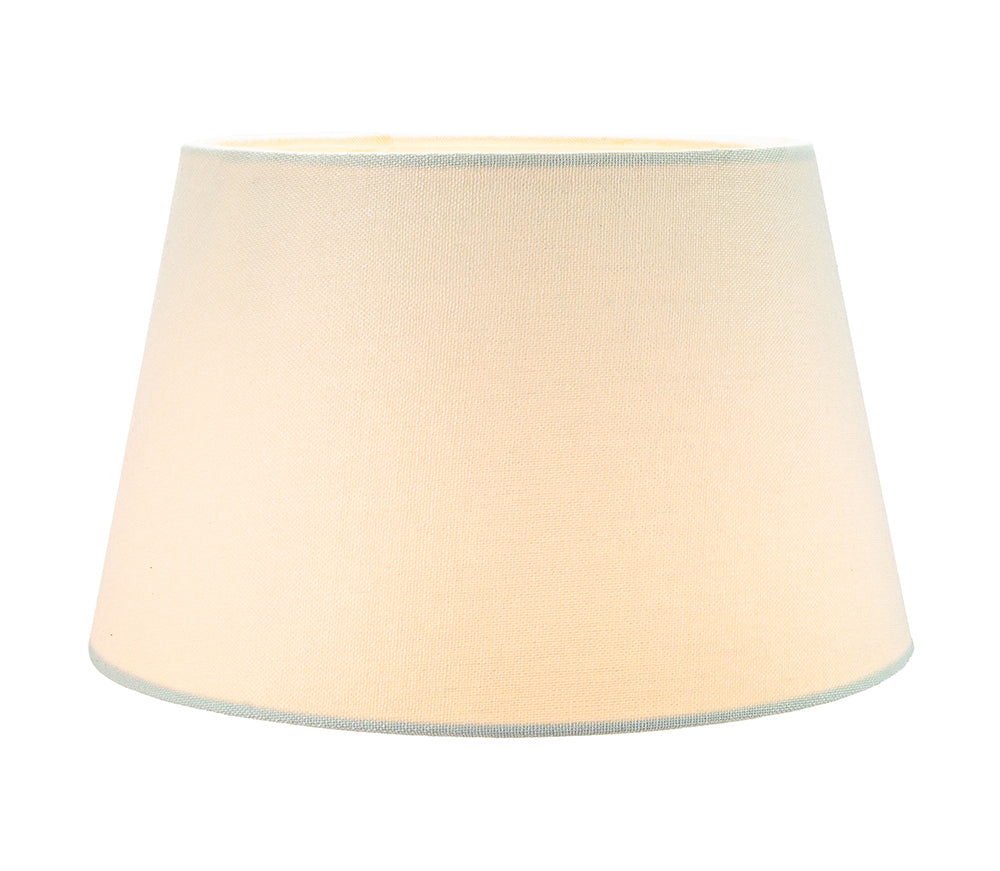 Traditional 12 Inch Cream Linen Fabric Drum Table/Pendant Lampshade 60w Maximum Image 2