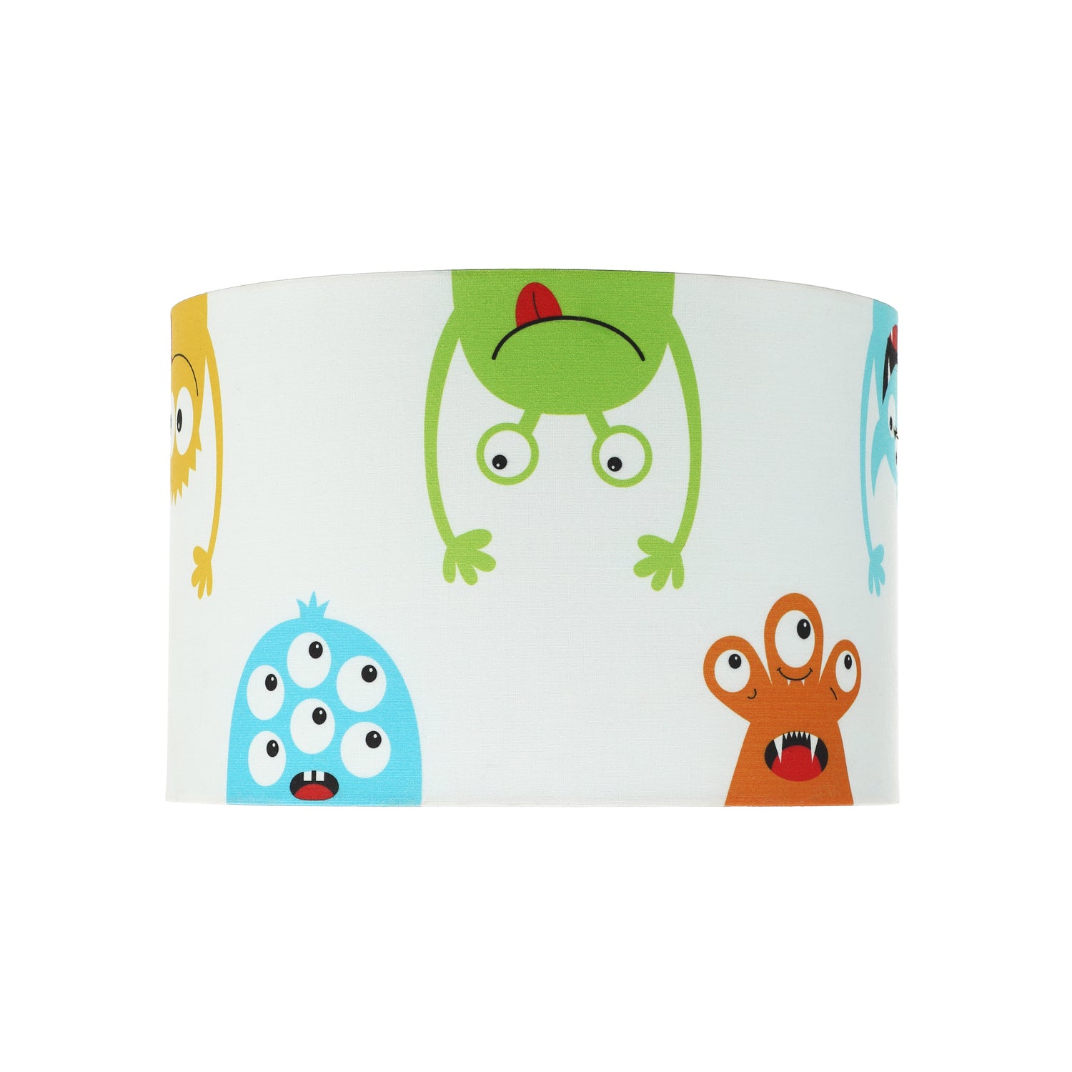 Funny Monsters Kid's Lamp Shade with Sky Blue Inner and Multi Colour Monsters Image 2