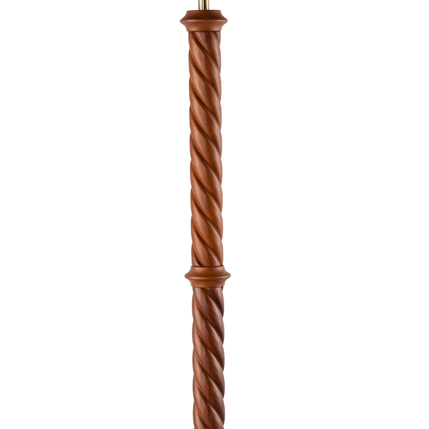 Mahogany Wooden Classic Floor Lamp Base with Twisting Pole Design Image 4