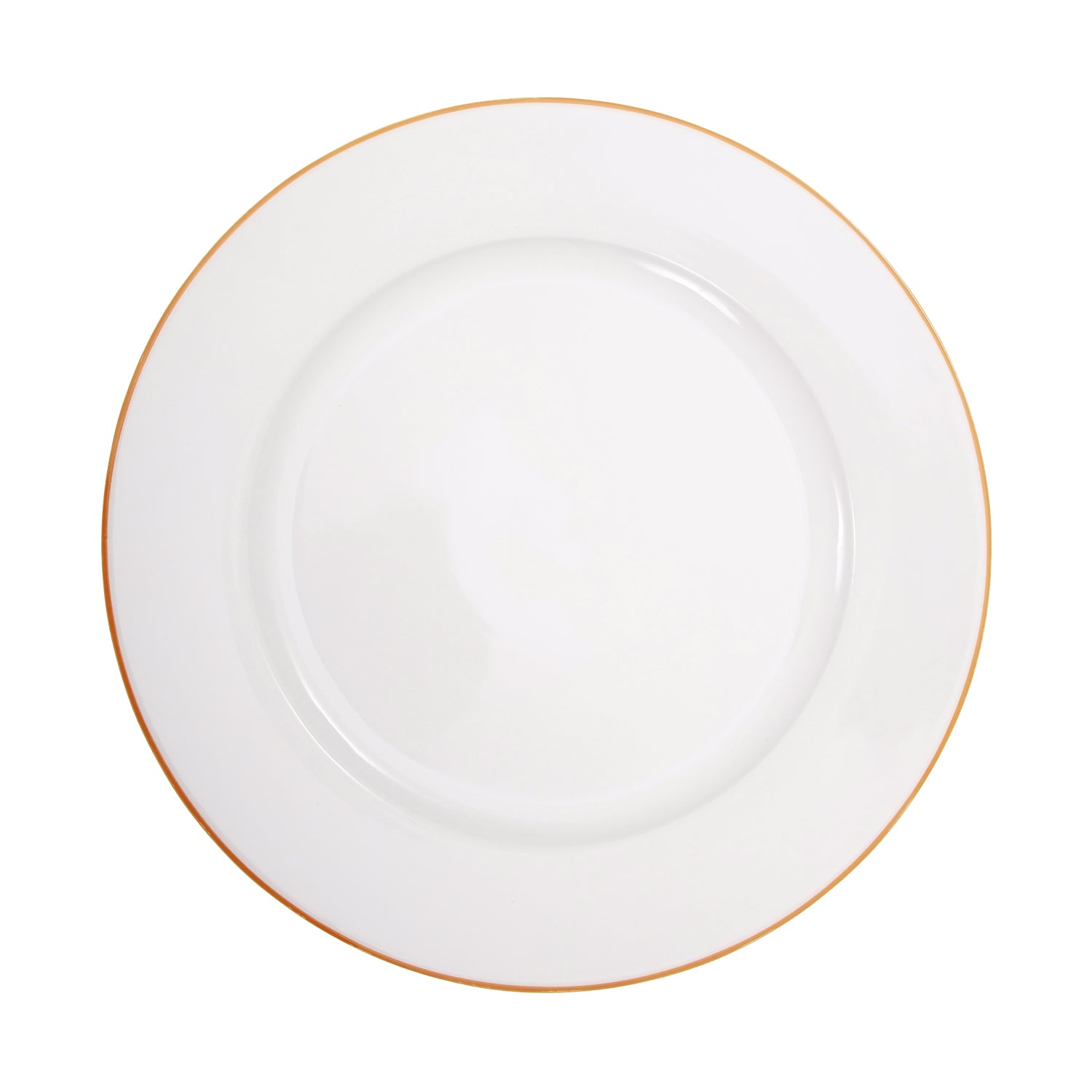 Set of 4 Durable White Ceramic Side Plates with Elegant Orange Rim Image 2