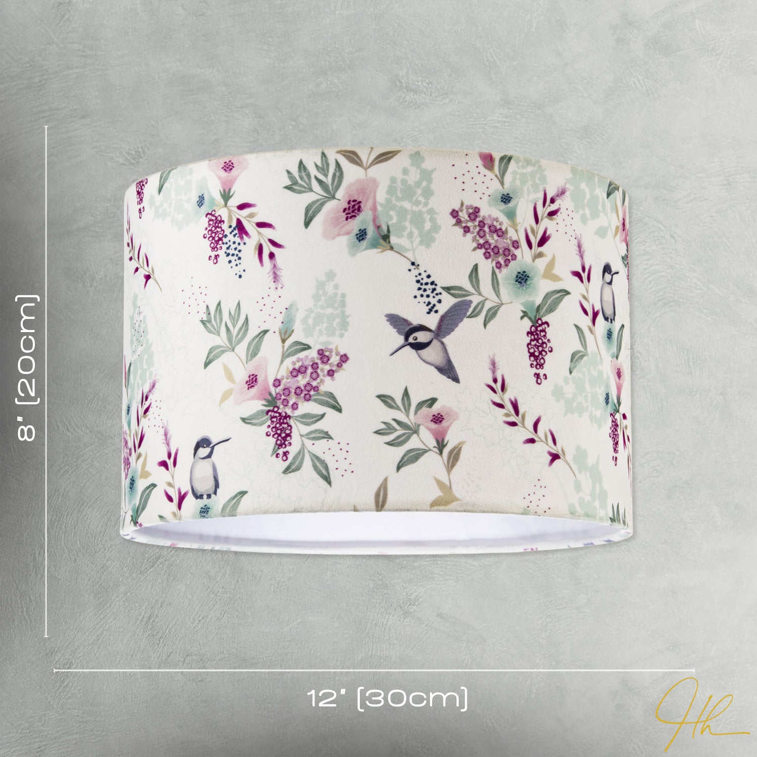 Charming Botanical Woodland-Inspired Velvet Fabric Circular Lampshade Image 7
