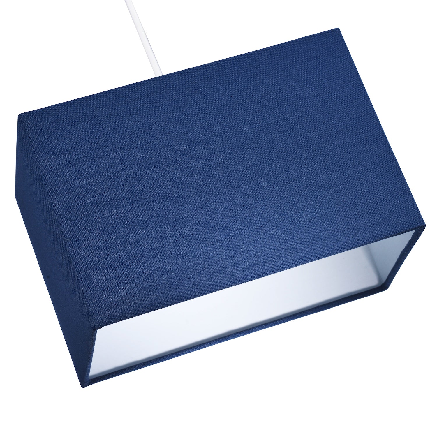 Contemporary and Stylish Navy Midnight Blue Linen Fabric Rectangular Lamp Shade Image 4