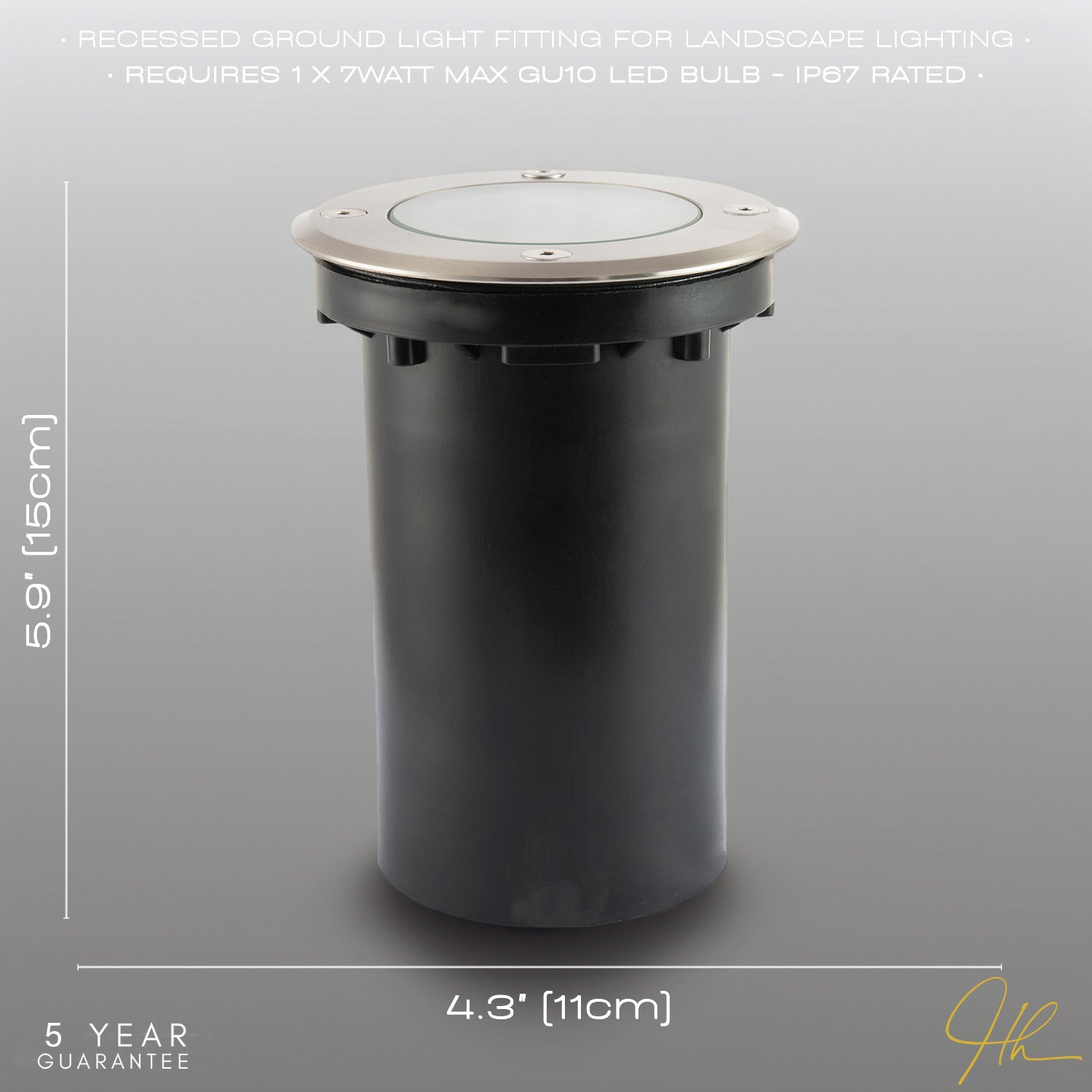Outdoor IP67 Recessed Ground Light in Stainless Steel with Tempered Glass Image 6