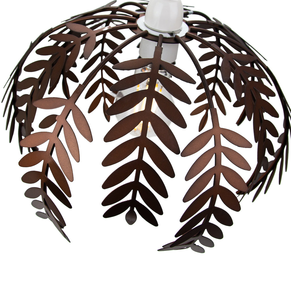 Classic Fern Leaf Design Ceiling Pendant Light Shade in Stylish Bronze Finish Image 4