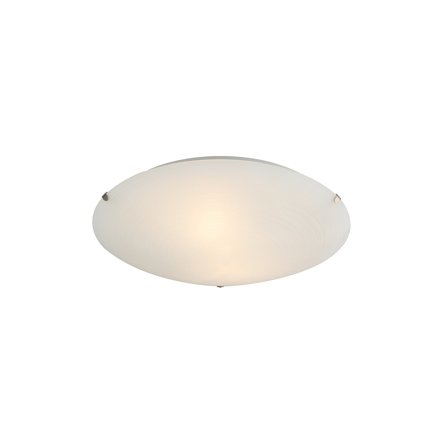 Frosted White Flush 25cm Glass Ceiling Light Fitting with Soft Swirl Decoration Image 2