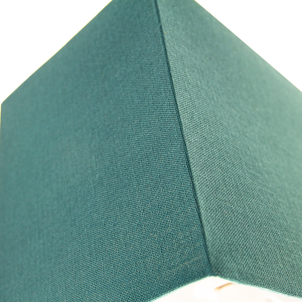 Contemporary and Stylish Vivid Teal Linen Fabric Rectangular Lamp Shade Image 4