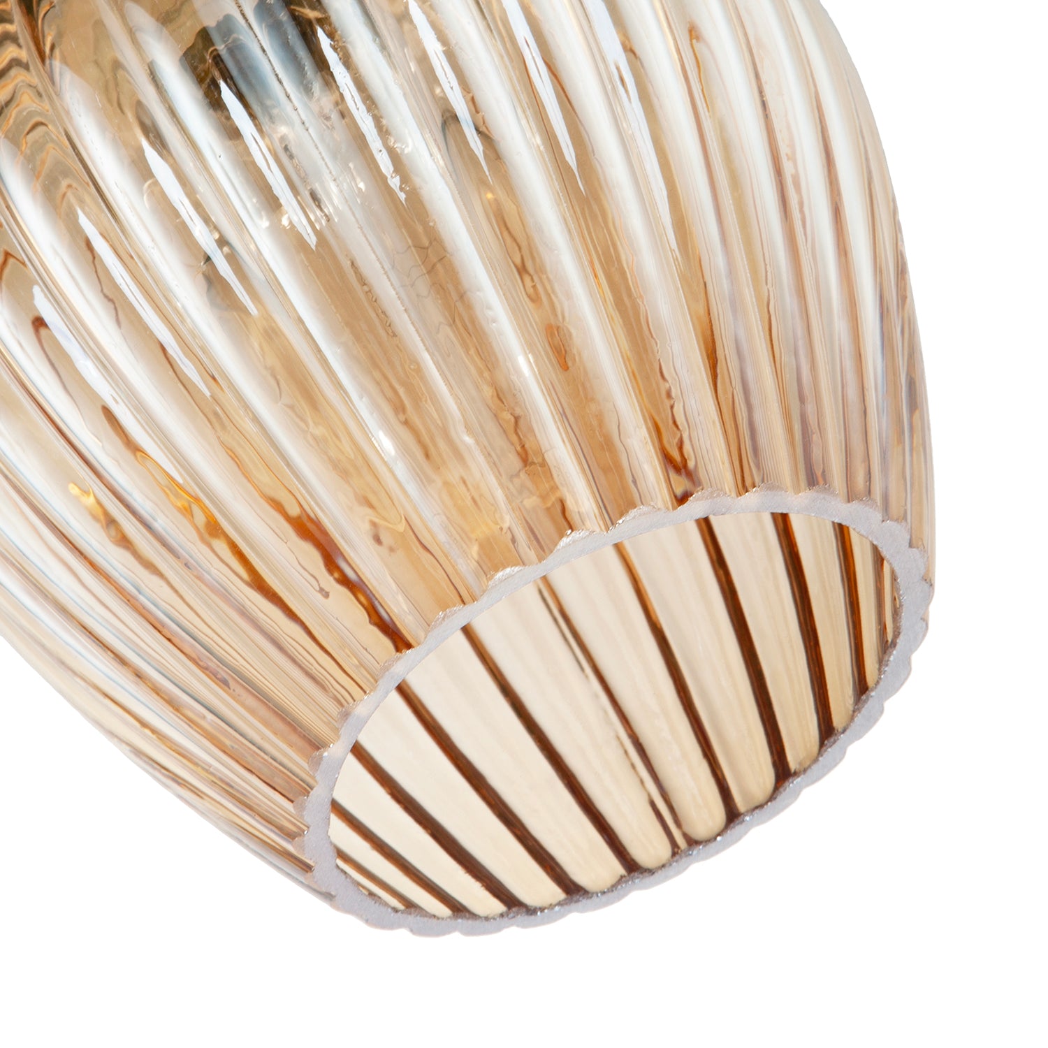 Modern Gold Easy Fit Pendant Lighting Shade with Ridged Fluted Lines Image 5