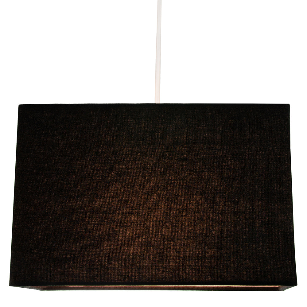 Contemporary and Stylish Jet Black Linen Fabric Rectangular Lamp Shade Image 7