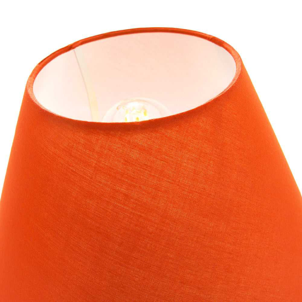 12" Vibrant Oange Cotton Coolie Lampshade Suitable for Table Lamp or Pendant Image 4