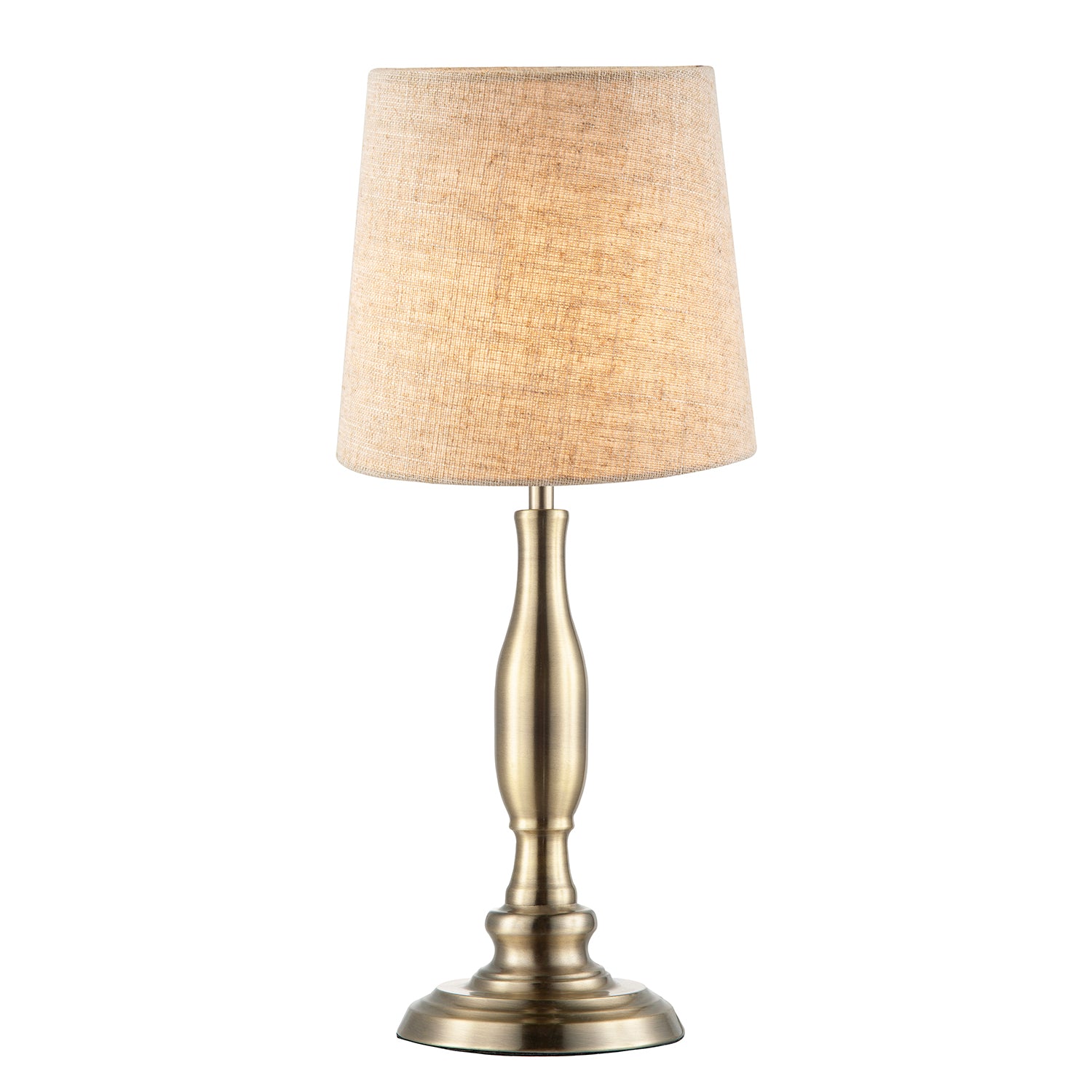 Classic Antique Brass Table Lamp Base with Curvy Metal Stem Design Image 3