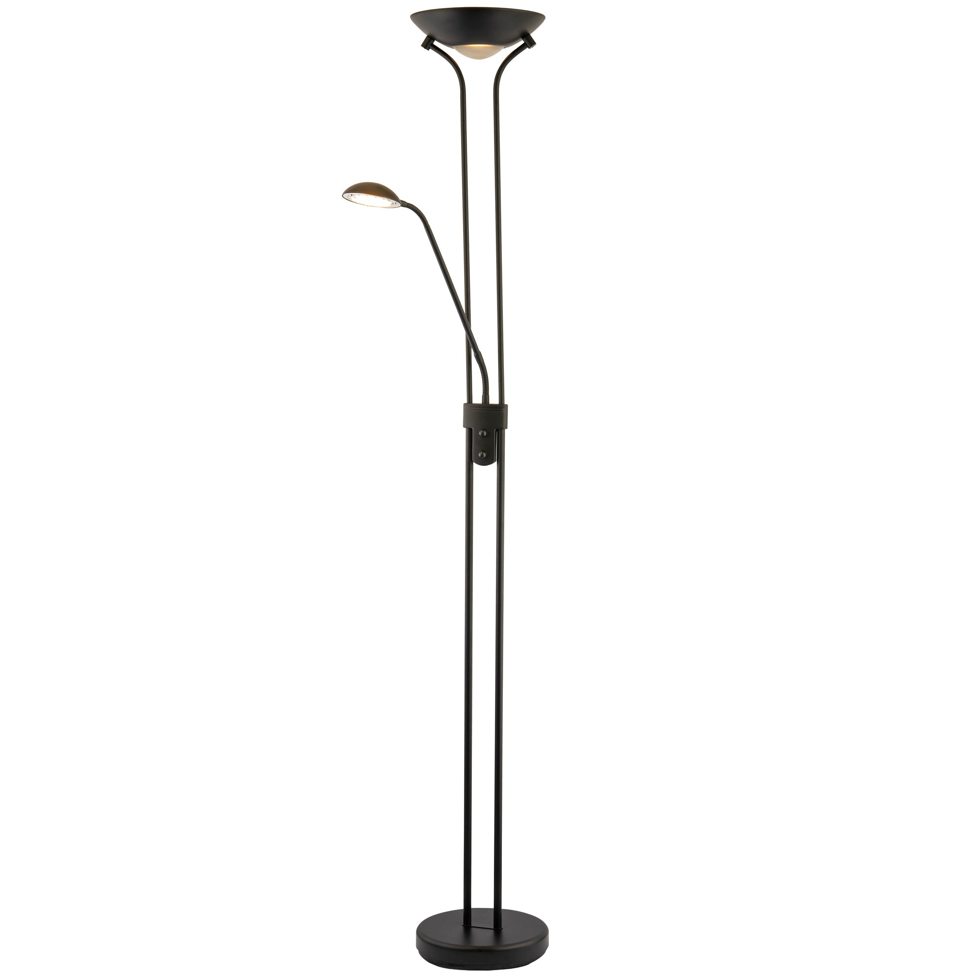 LED Mother and Child Floor Lamp in Matte Black with Rotary Dimmer Switches Image 2