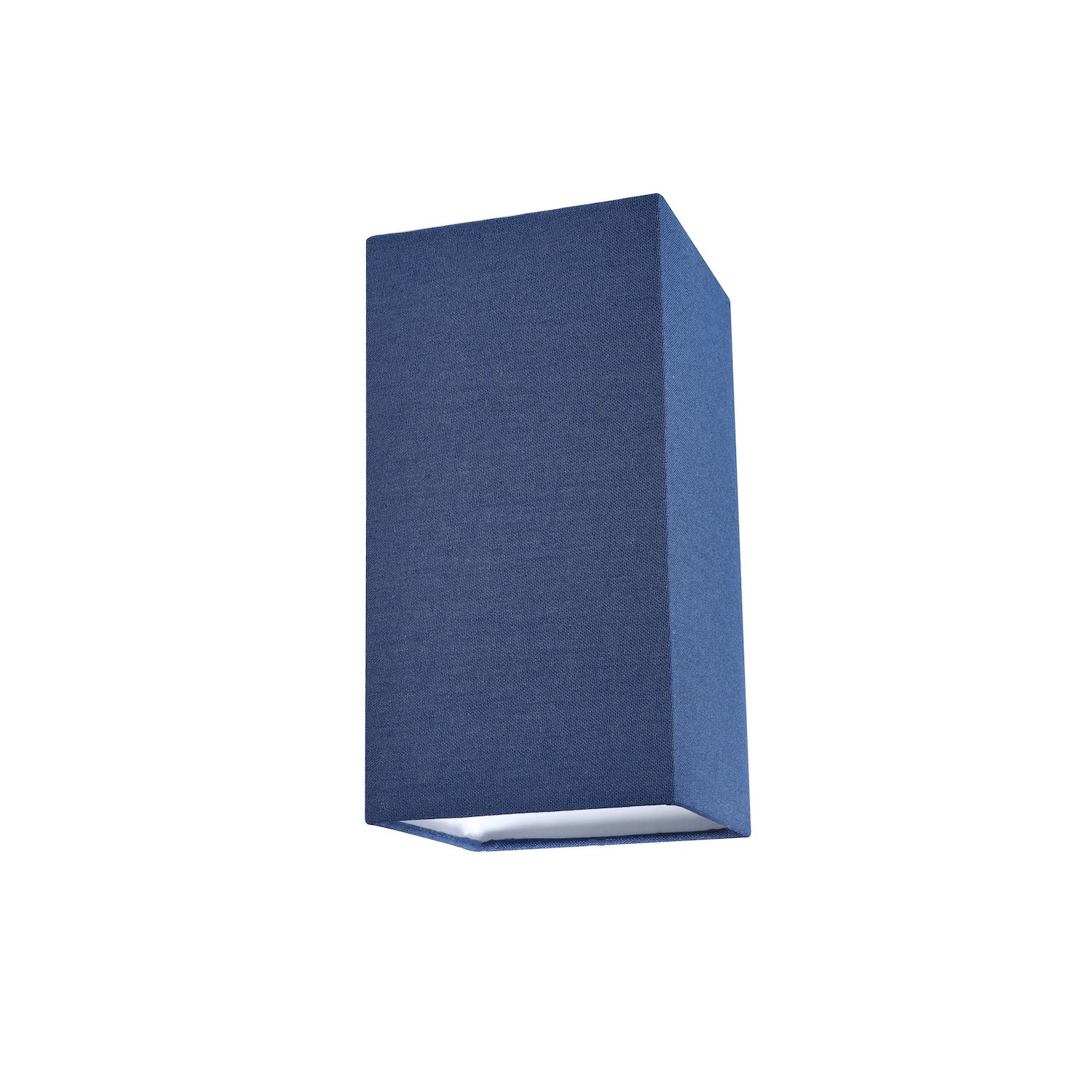 Contemporary and Stylish Midnight Blue Linen Fabric Tall Rectangular Lampshade Image 1