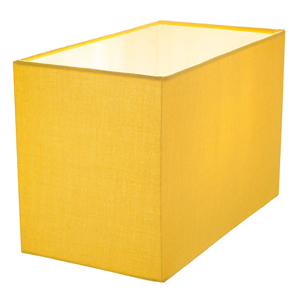 Contemporary and Stylish Vivid Mustard Ochre Linen Fabric Rectangular Lamp Shade Image 4