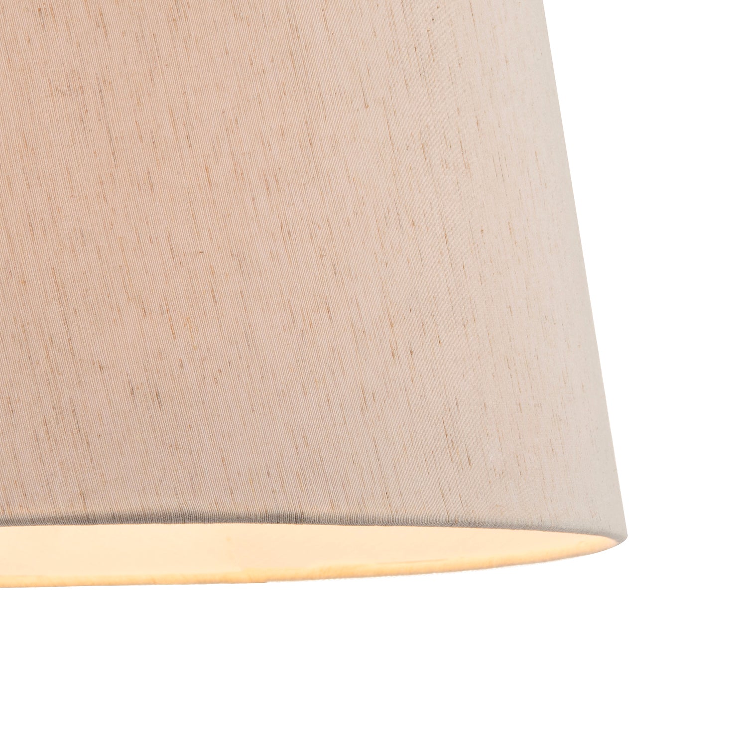 Light Beige Natural Linen Fabric Lamp Shade with White Cotton Lining Image 3