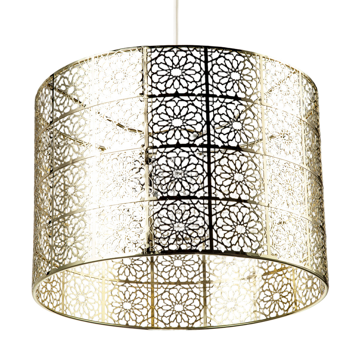 Moroccan Inspired Ceiling Pendant Light Shade in Plated Gold Finish Image 5