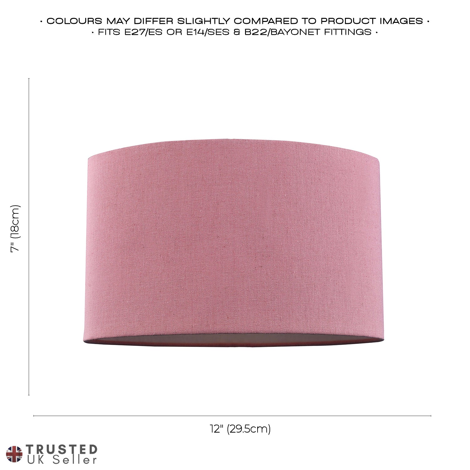 Contemporary and Stylish Blush Pink Linen Fabric Oval Lamp Shade - 30cm Width Image 6