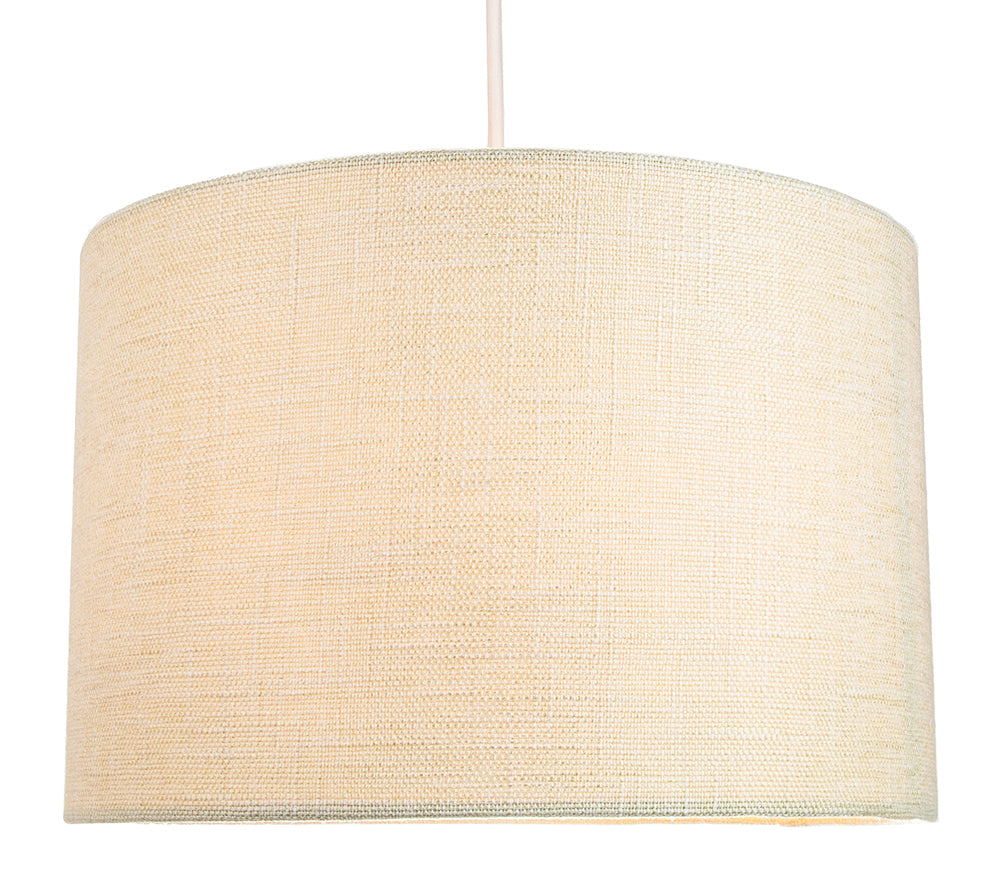 Contemporary and Sleek 12 Inch Cream Linen Fabric Drum Lamp Shade 60w Maximum Image 2