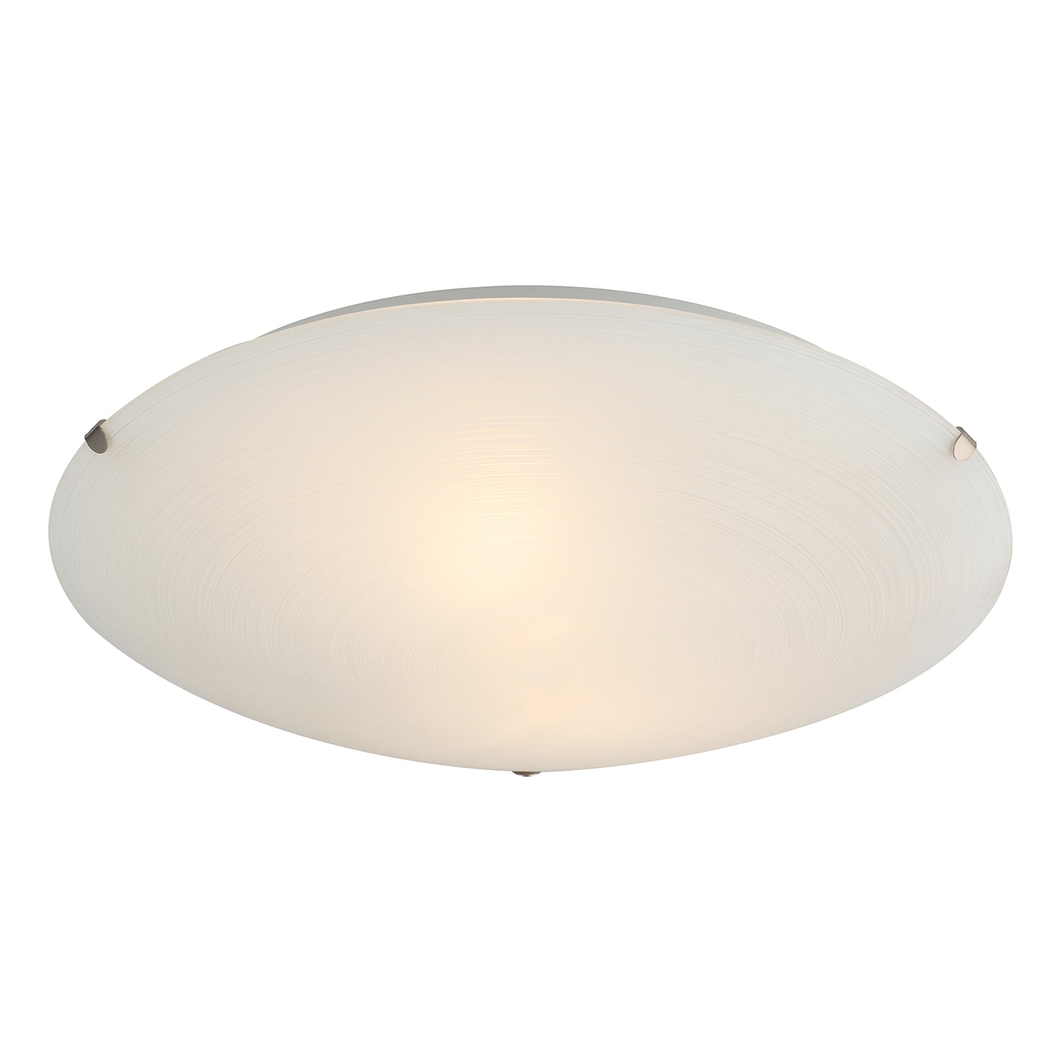 Frosted White Flush 30cm Glass Ceiling Light Fitting with Soft Swirl Decoration Image 2