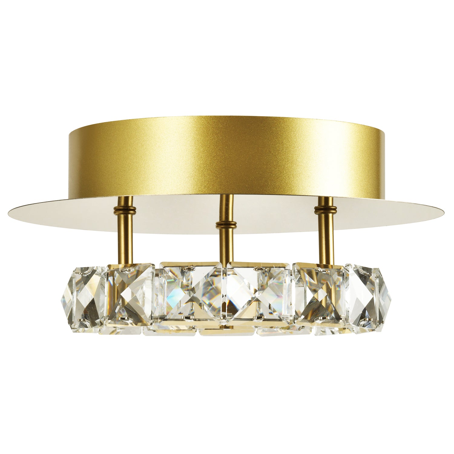 Modern LED Ceiling Light with Gold Plated Metal and Clear Crystal Glass Beads Image 4