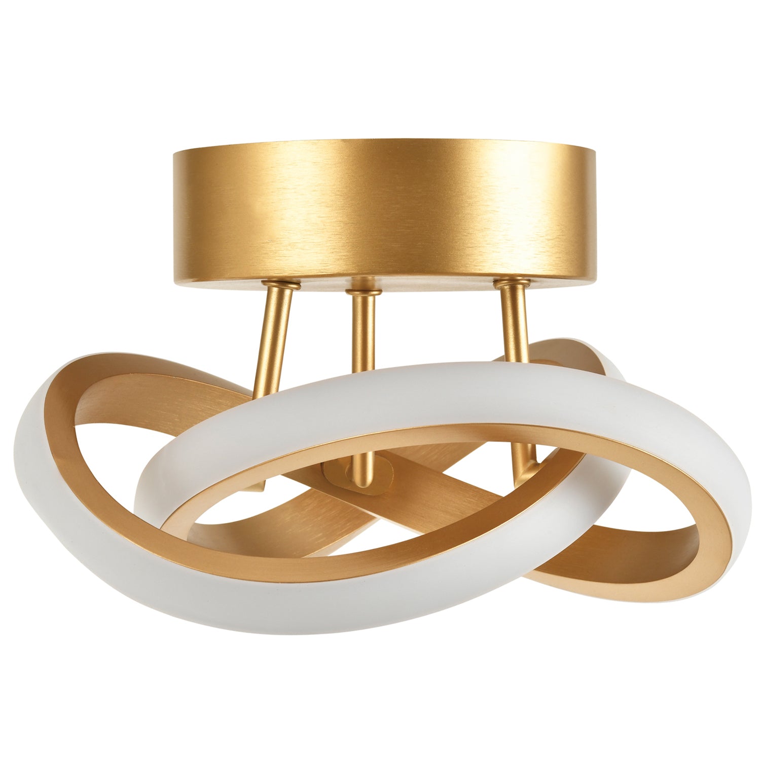 Modern LED Gold Ceiling Light with Swirl Thick Metal Strip Creates 1253 Lumens Image 5