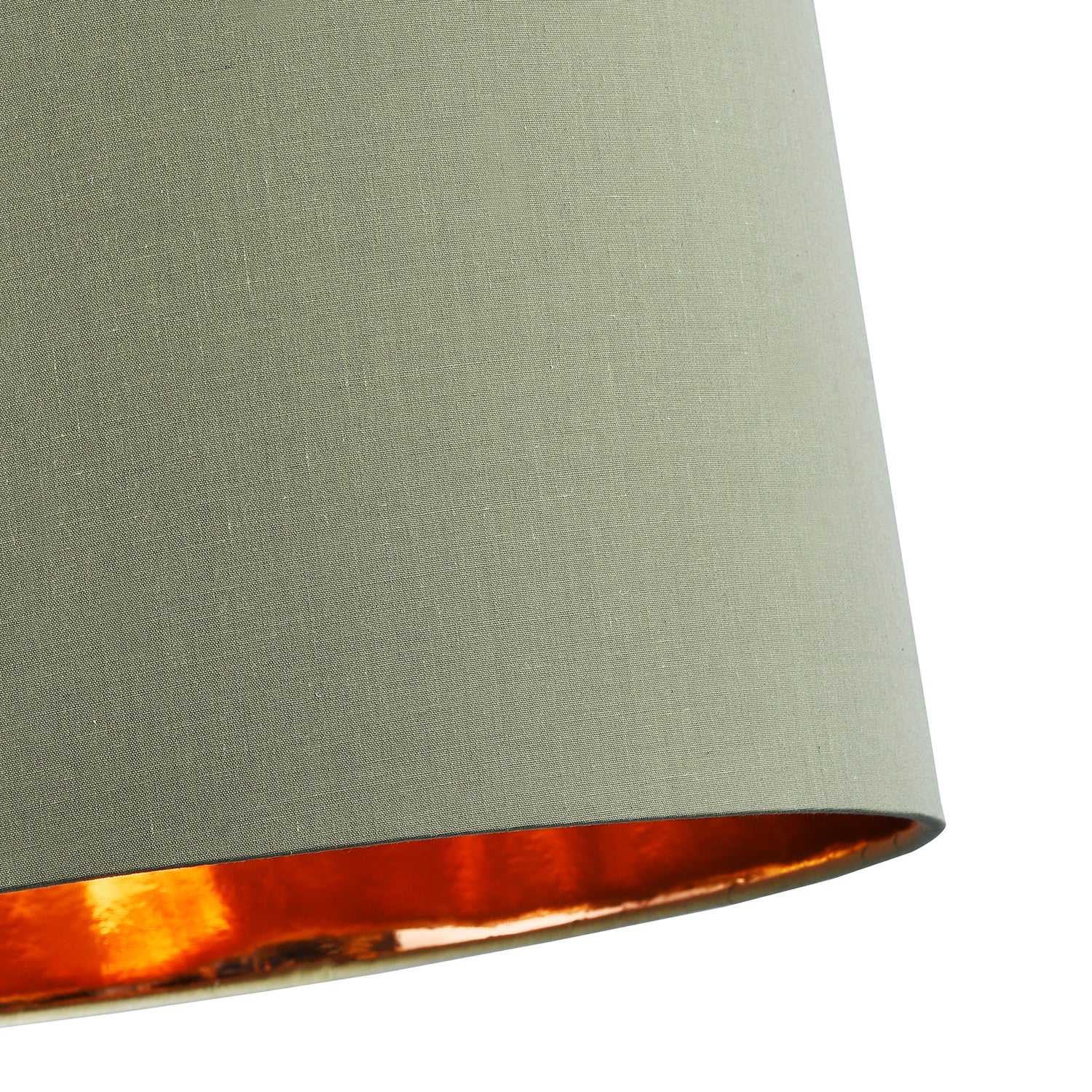 Contemporary Olive Cotton 12" Table/Pendant Lamp Shade with Shiny Copper Inner Image 8