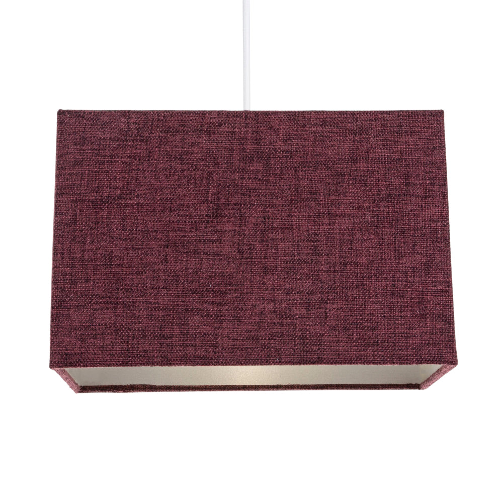 Contemporary and Sleek Purple Linen Fabric Rectangular Lamp Shade 60w Maximum Image 2