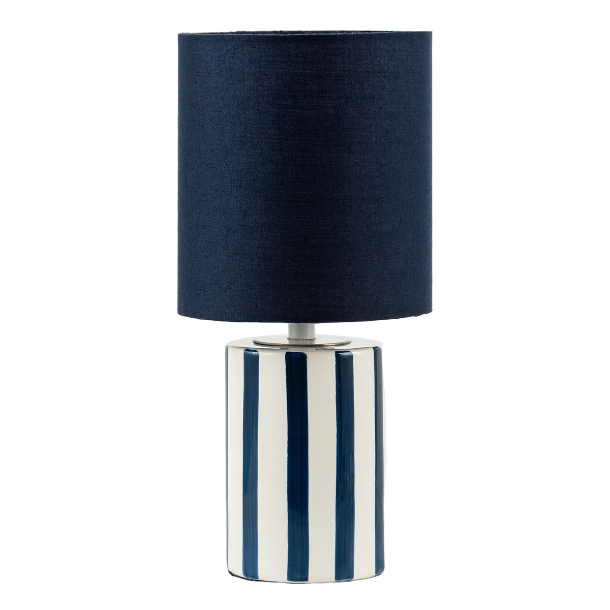 Navy Blue and White Striped Ceramic Coastal Modern Designed Table Lamp Image 4
