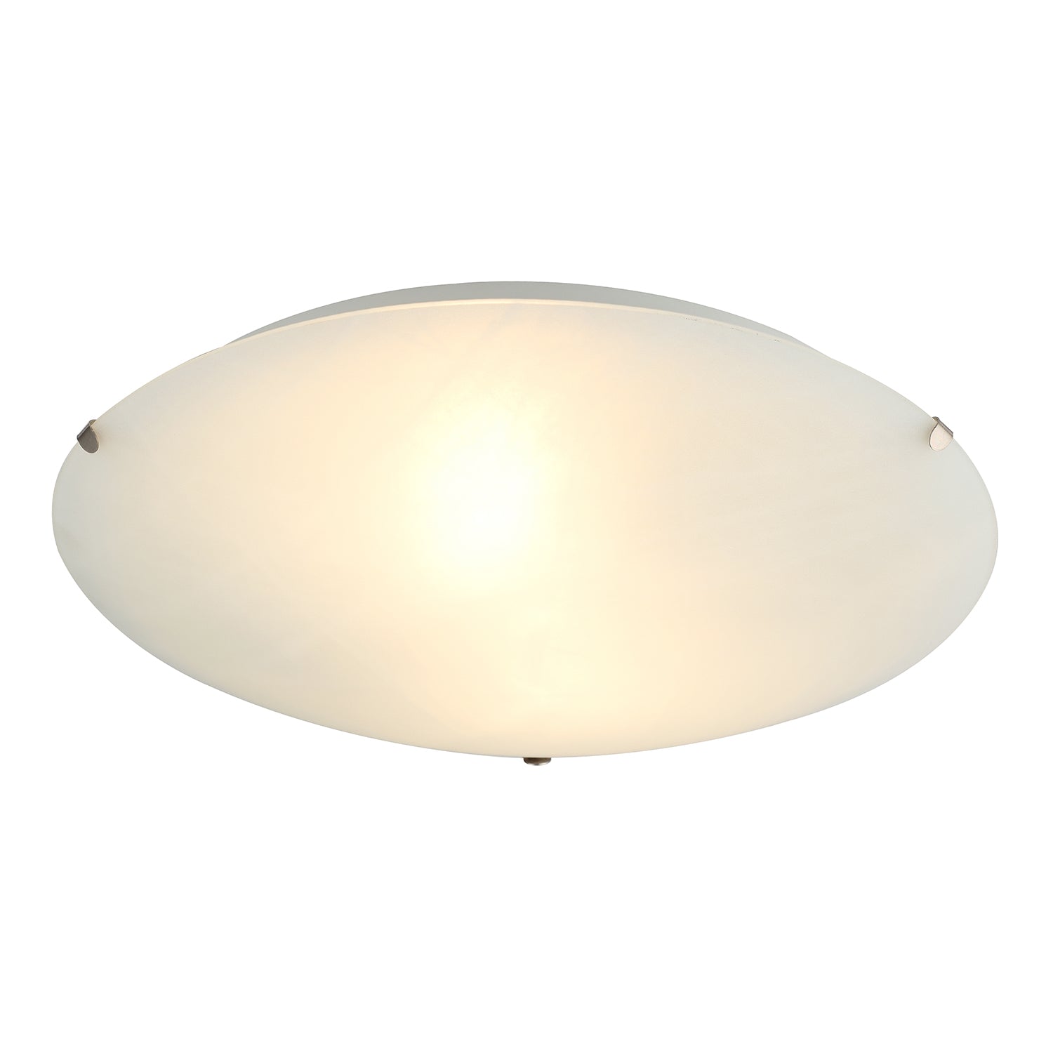 Traditional White Alabaster Circular Glass IP20 Flush Ceiling Light Fitting Image 2