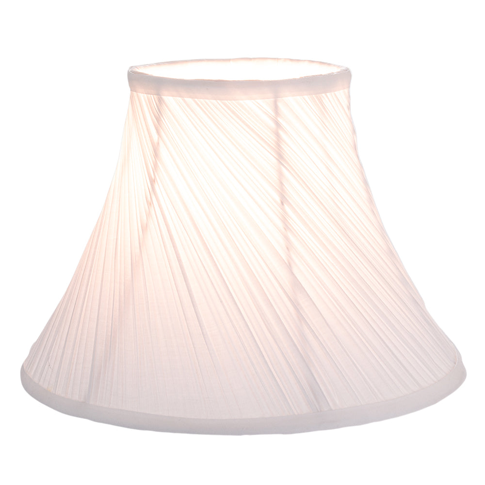 Traditional Swirl Designed 14" Empire Lamp Shade in Silky White Cotton Fabric Image 2