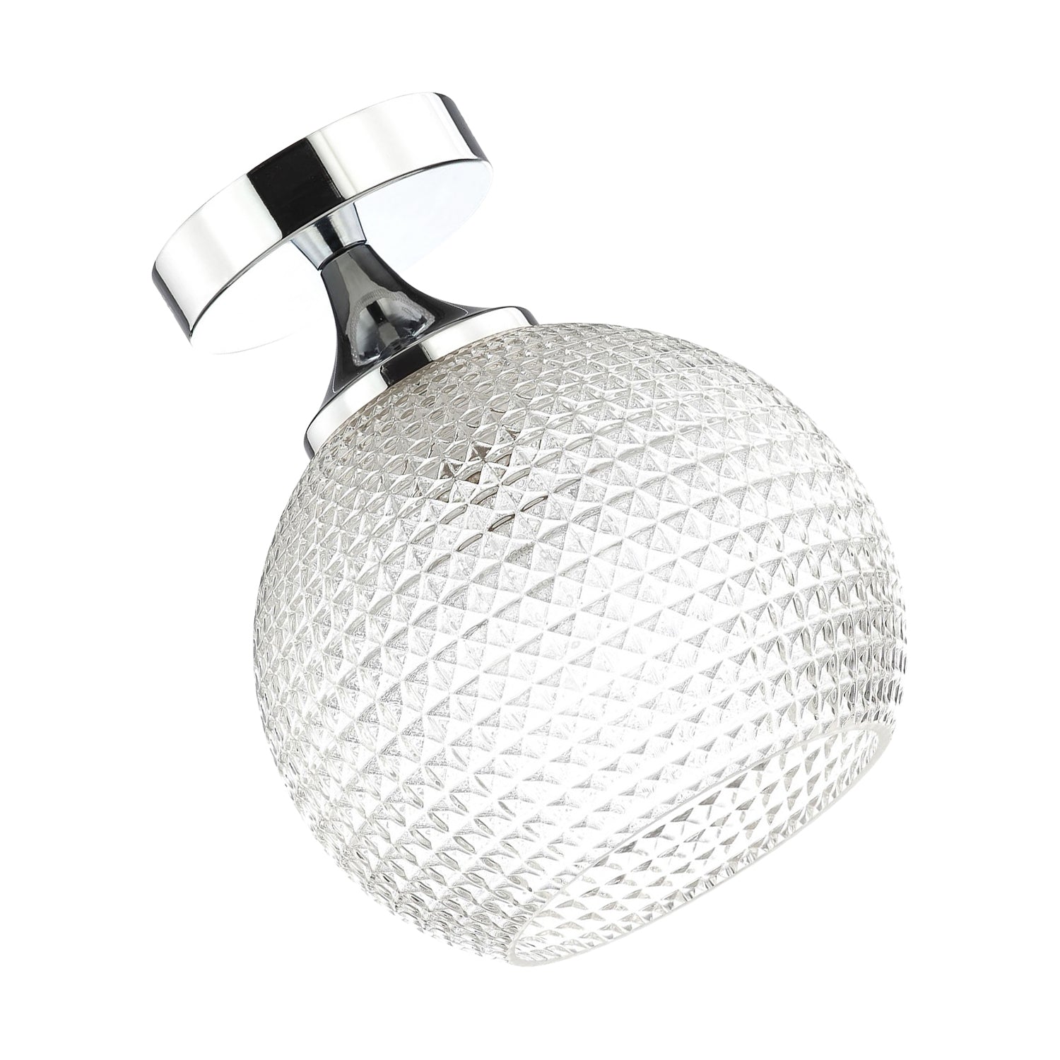 Stylish and Classic Chrome Plated IP44 Bathroom Ceiling Light with Clear Glass Image 3