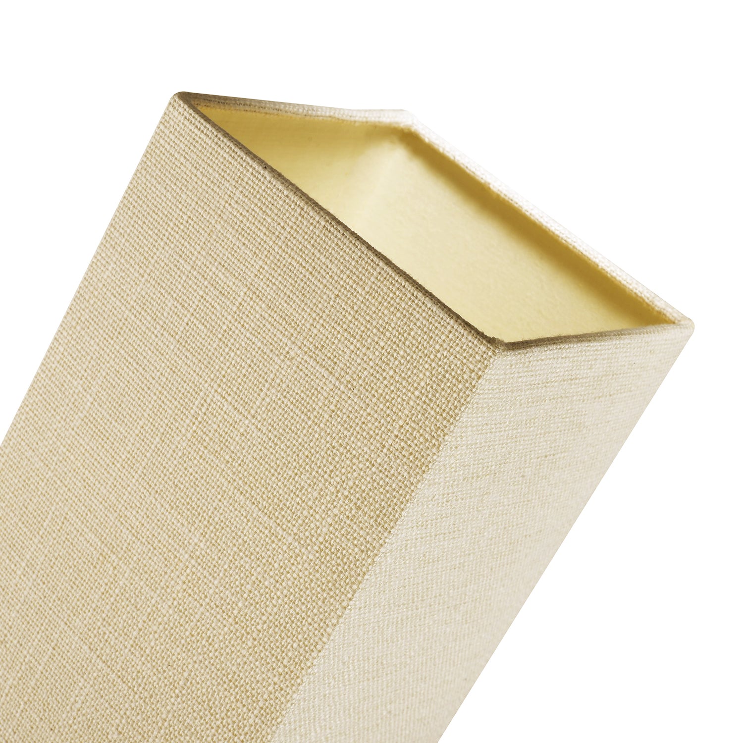 Modern and Stylish Textured Cream Linen Fabric Tall Rectangular 25cm Lampshade Image 3