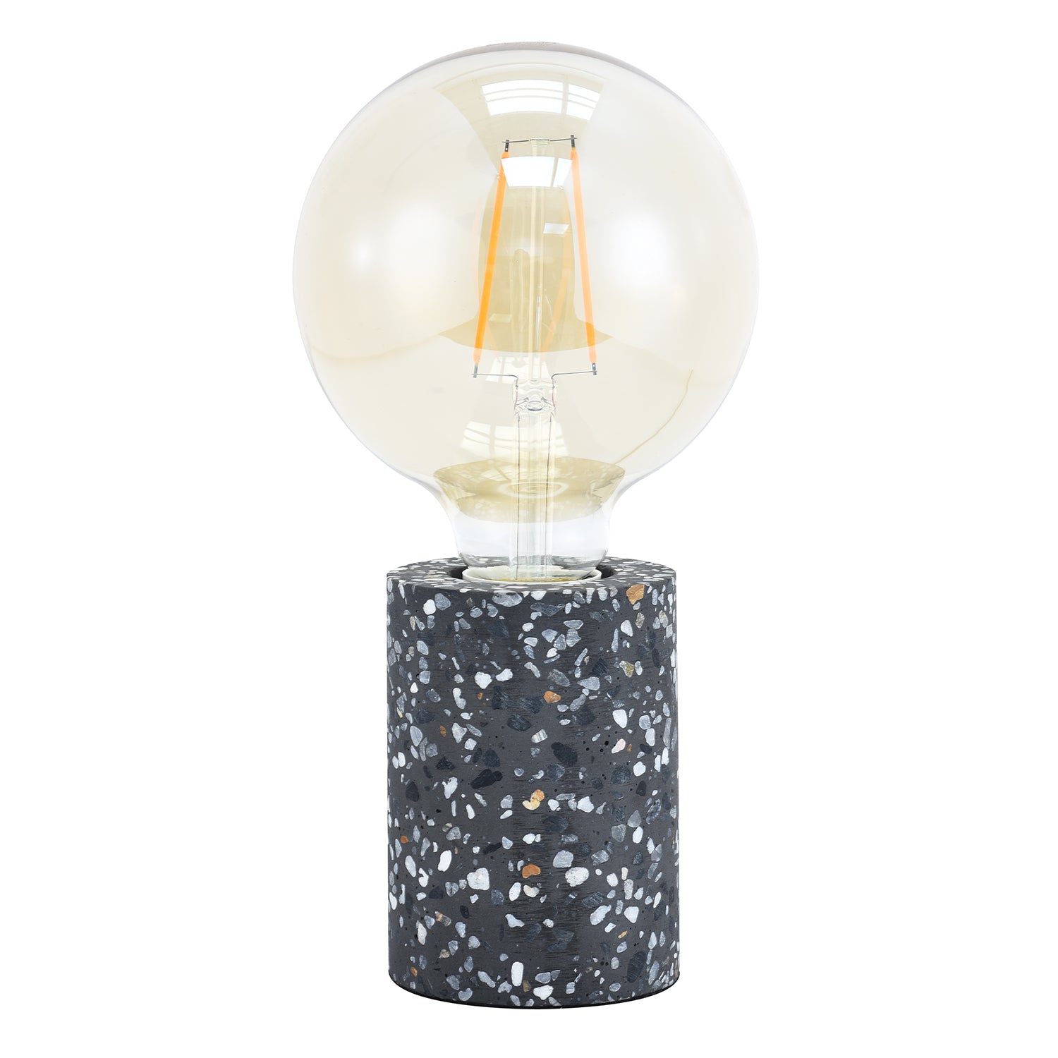 Modern Black Mosaic Concrete Table Lamp for Vintage Industrial Style Light Bulbs Image 2