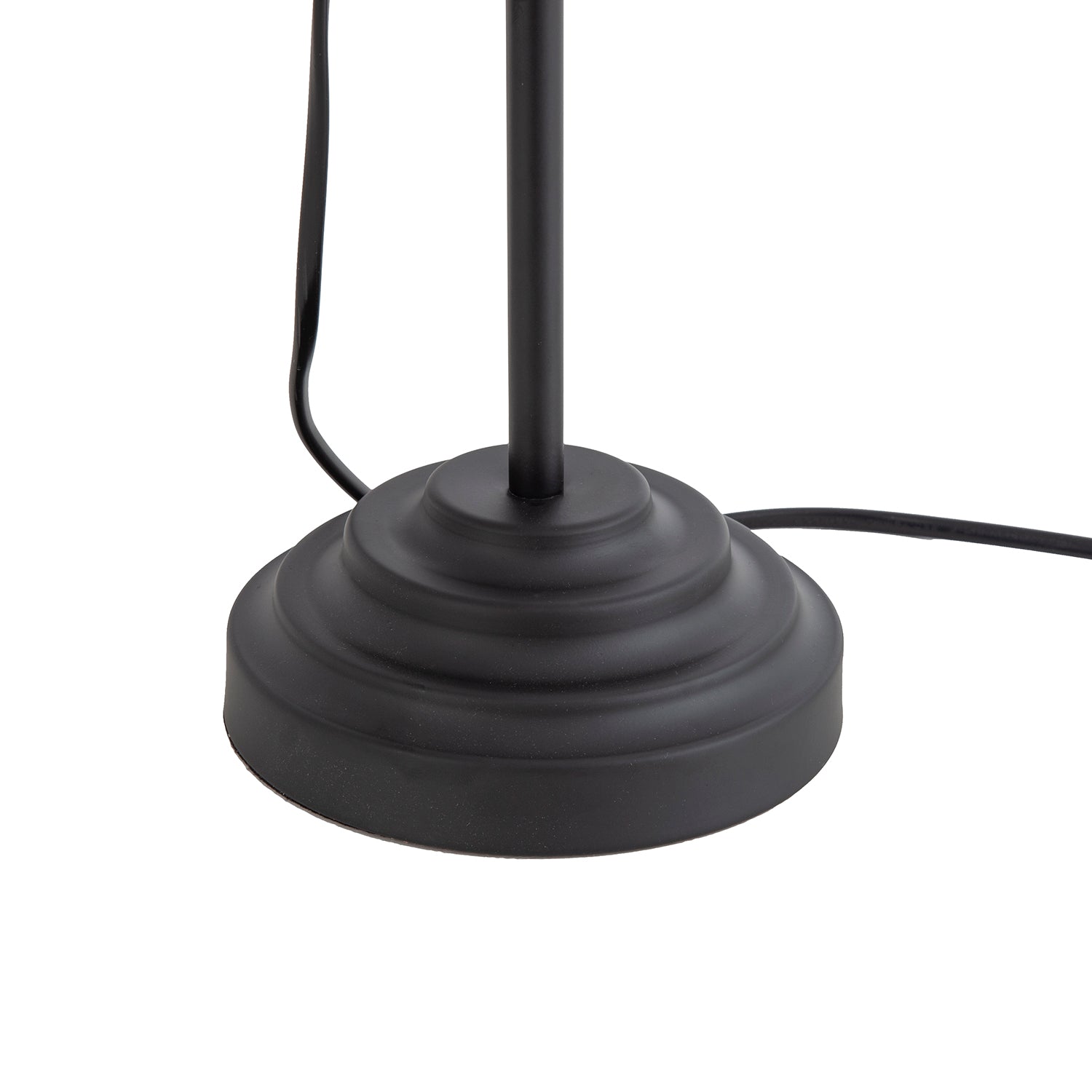 Classic and Vintage Mat Black Lamp with Adjustable Height and Glass Shade Image 4