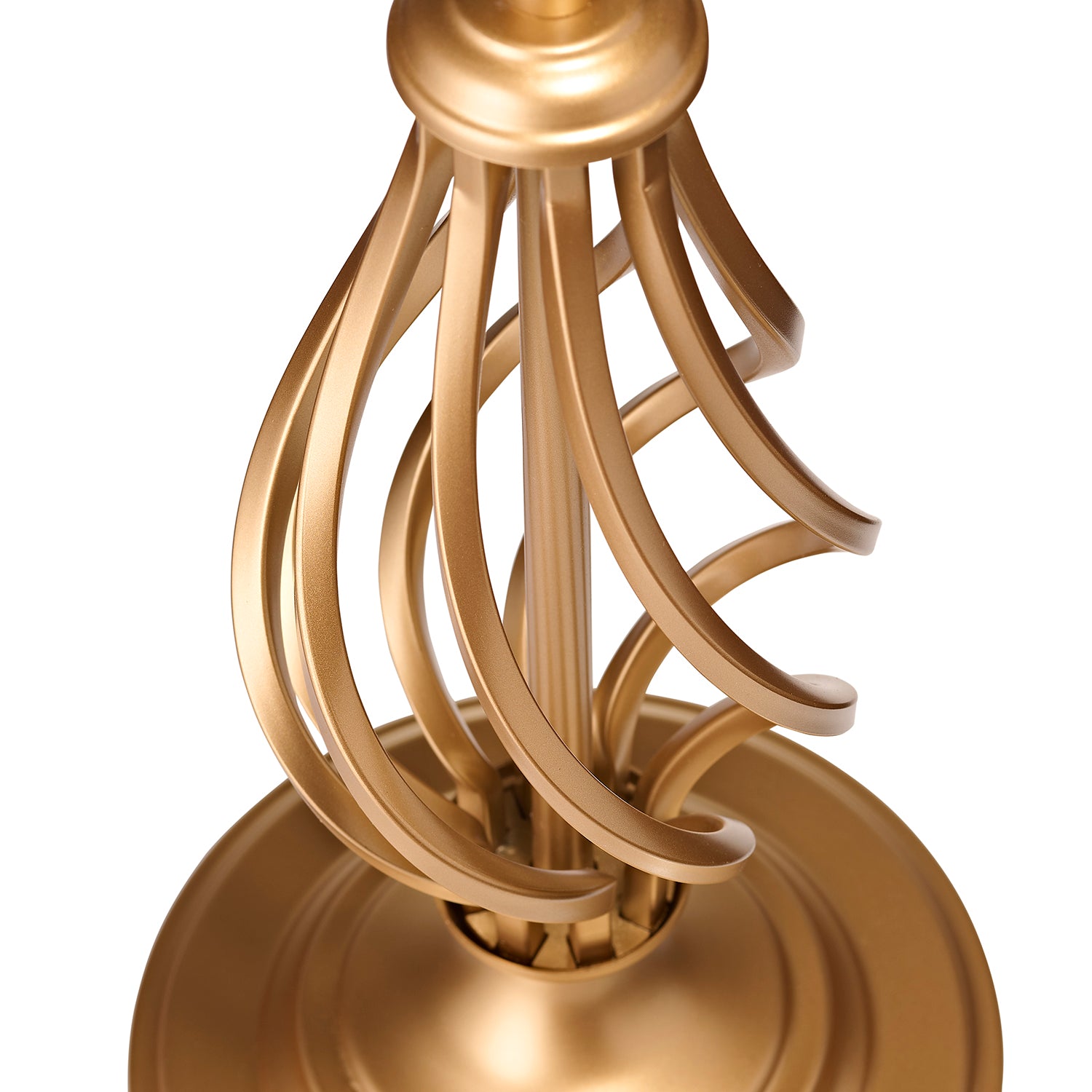 Traditional Sleek Satin Gold Brass Table Lamp Base with Twist Metal Stem Design Image 2