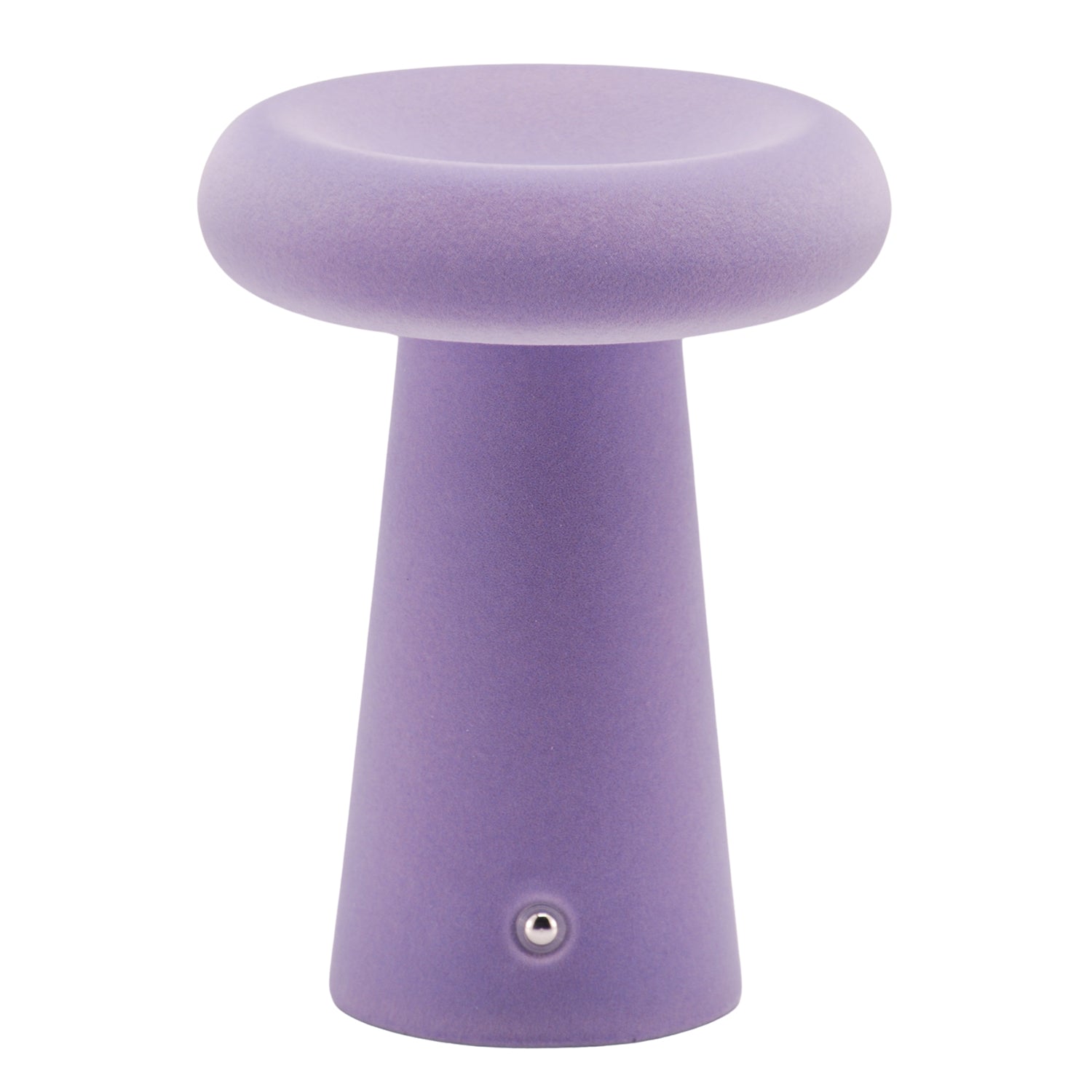 Designer Soft Lilac Felt Rechargeable Lamp with Donut Shade 3-Way Touch Dimmable Image 1